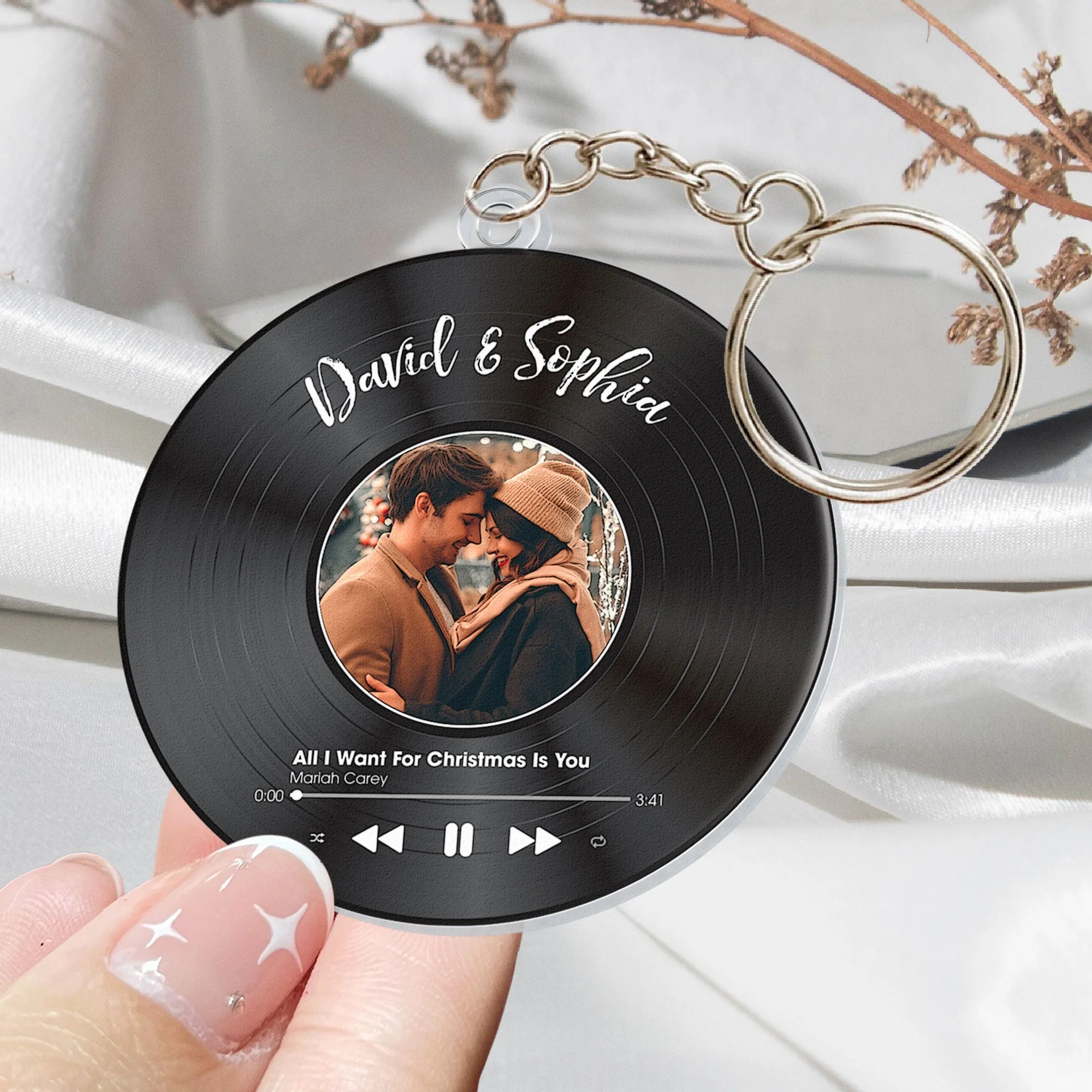 Custom Your Favorite Song - Personalized Acrylic Keychain - Image 3