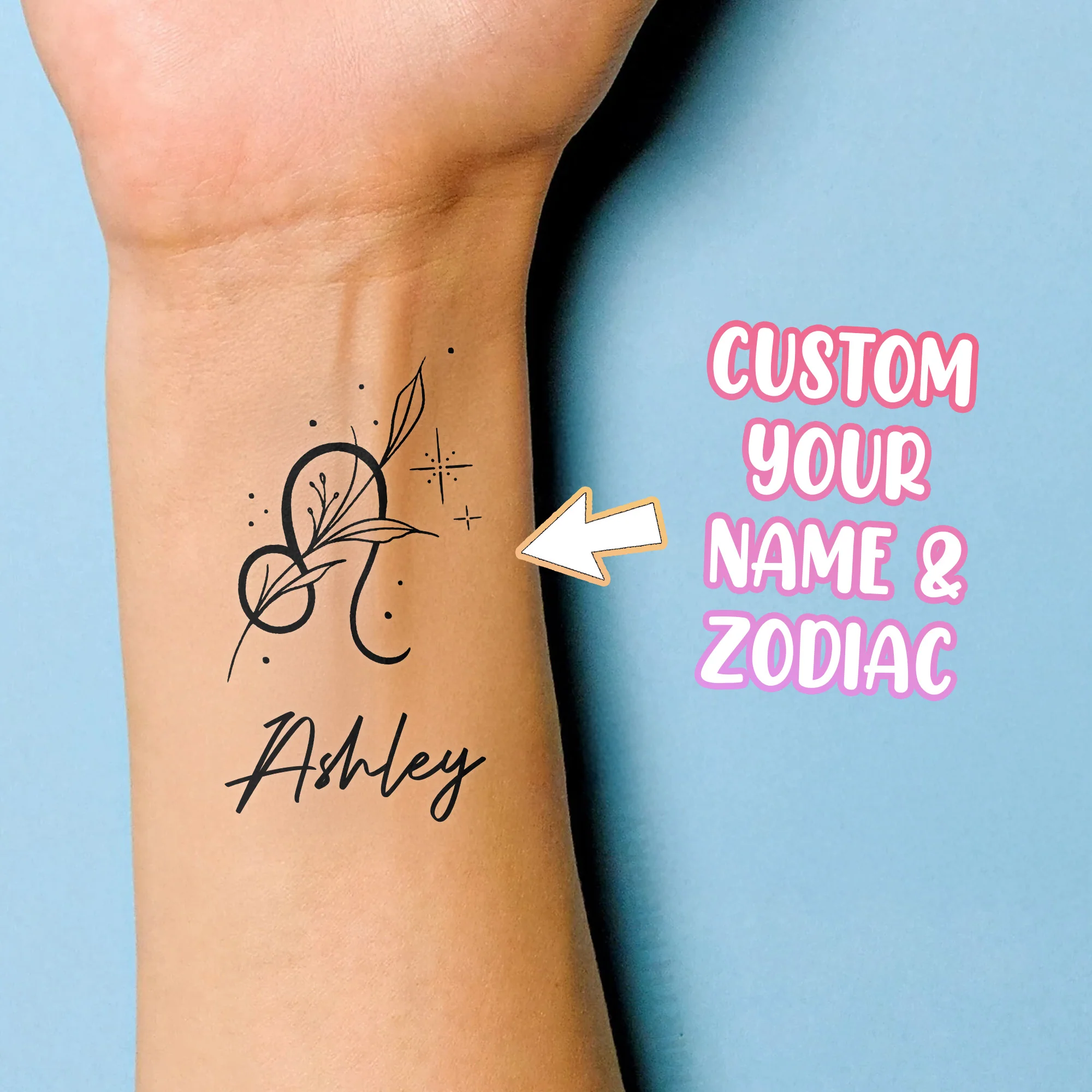 Custom Zodiac Sign Tattoo - Personalized Tattoo - Image 2