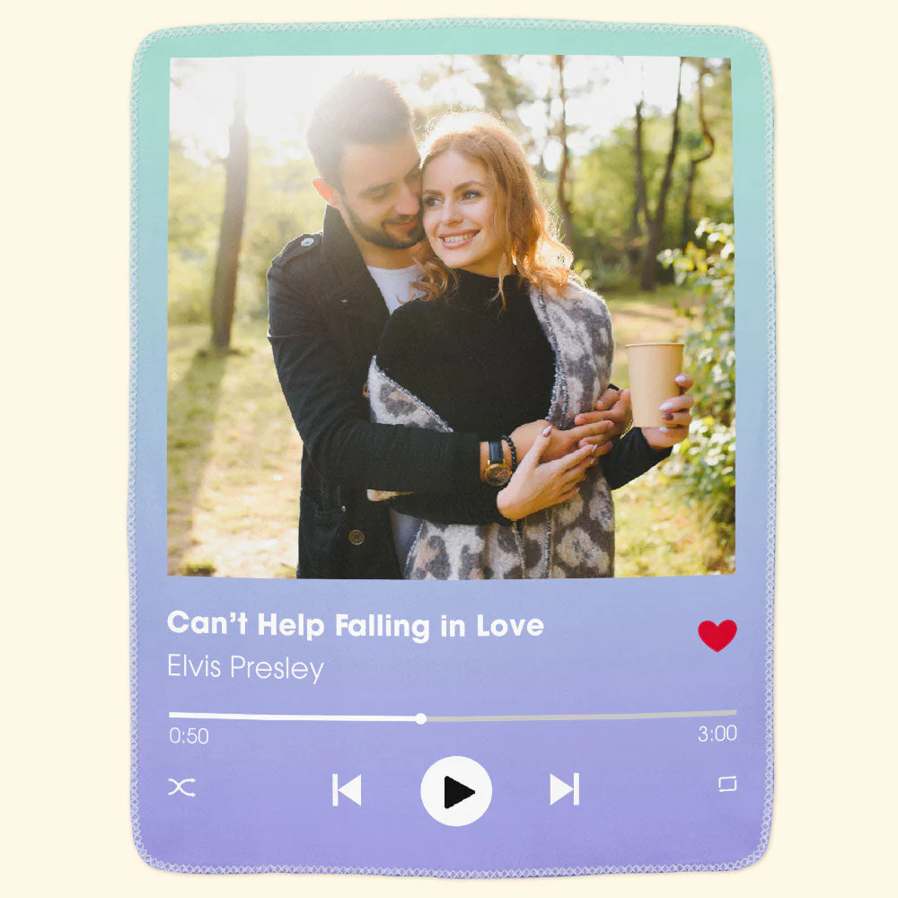Customized Blanket With Your Favorite Song - Personalized Photo Blanket - Valentine's Day Gifts For Her, Him - Image 4