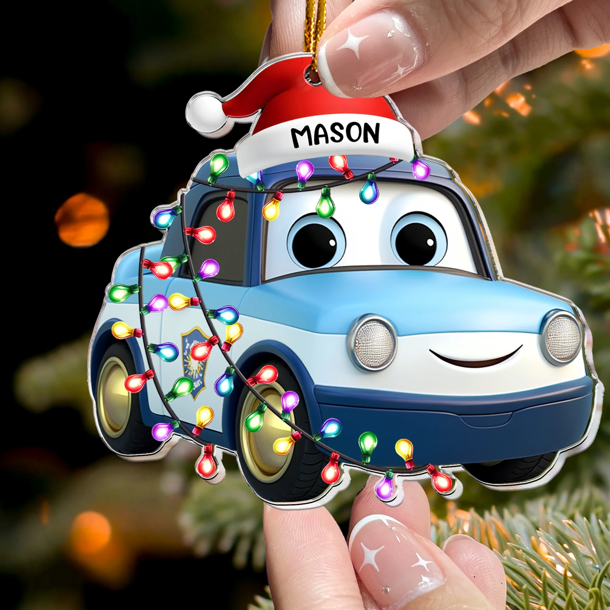 Cute Cartoon Vehicles - Personalized Acrylic Ornament - Image 2