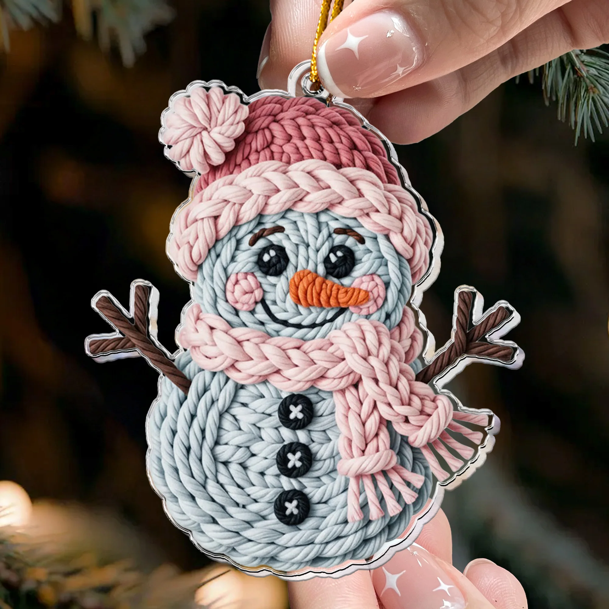 Cute Snowman 2D Flat - Acrylic Ornament - Image 2