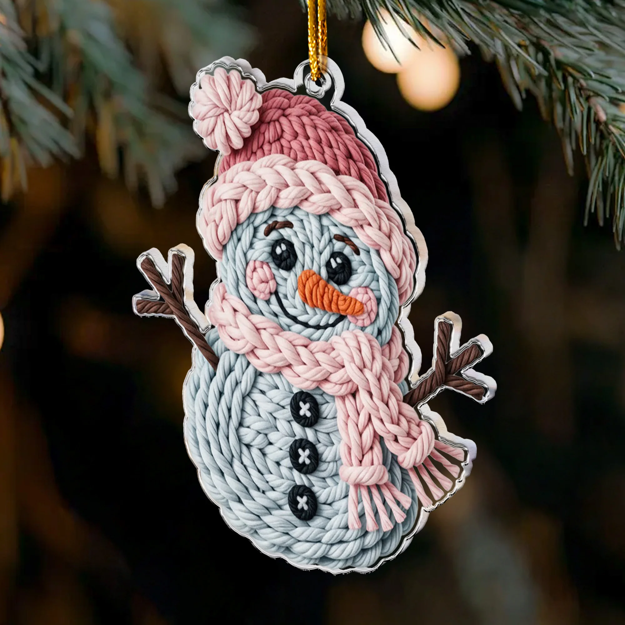 Cute Snowman 2D Flat - Acrylic Ornament - Image 3