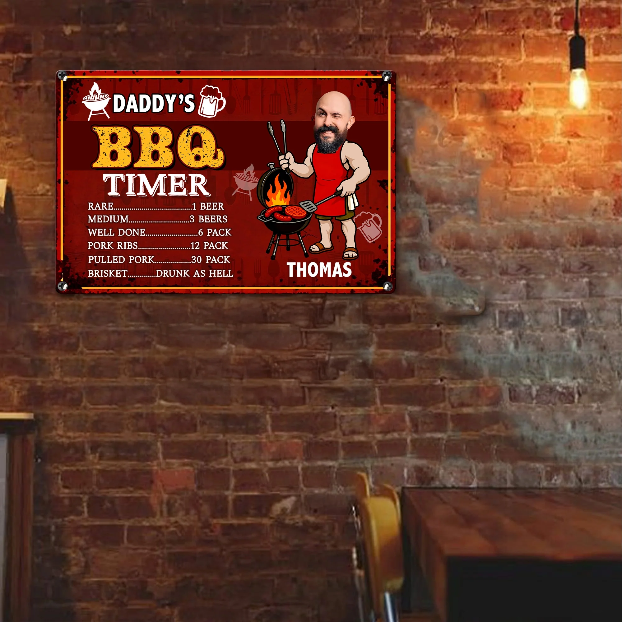 Dad BBQ Grill - Funny Father's Day Gift - Personalized Metal Sign - Image 7