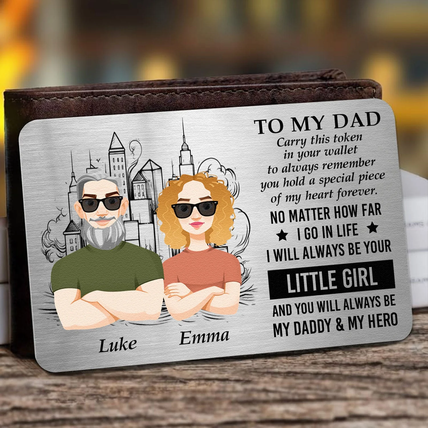 Dad Gift Carry This Token In Your Wallet - Personalized Aluminum Wallet Card - Image 3