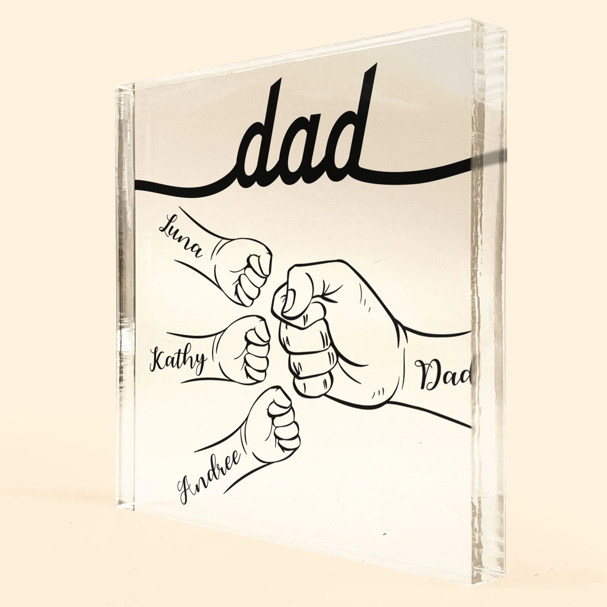 Dad Hand Bumps - Personalized Acrylic Plaque - Image 5
