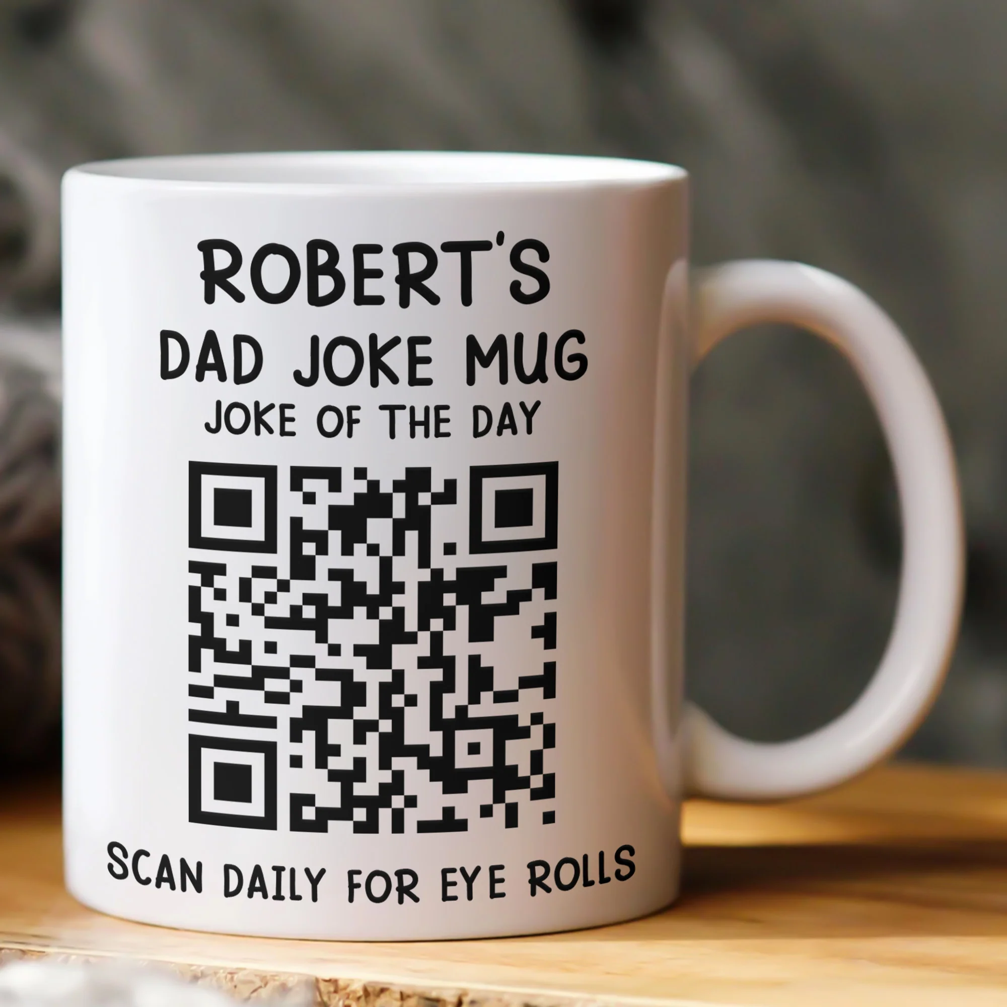 Dad Joke Every Day Interactive QR Funny Mug - Gifts For Dad, Coworkers, Friends Who Love Dad Jokes - Personalized Mug - Image 4