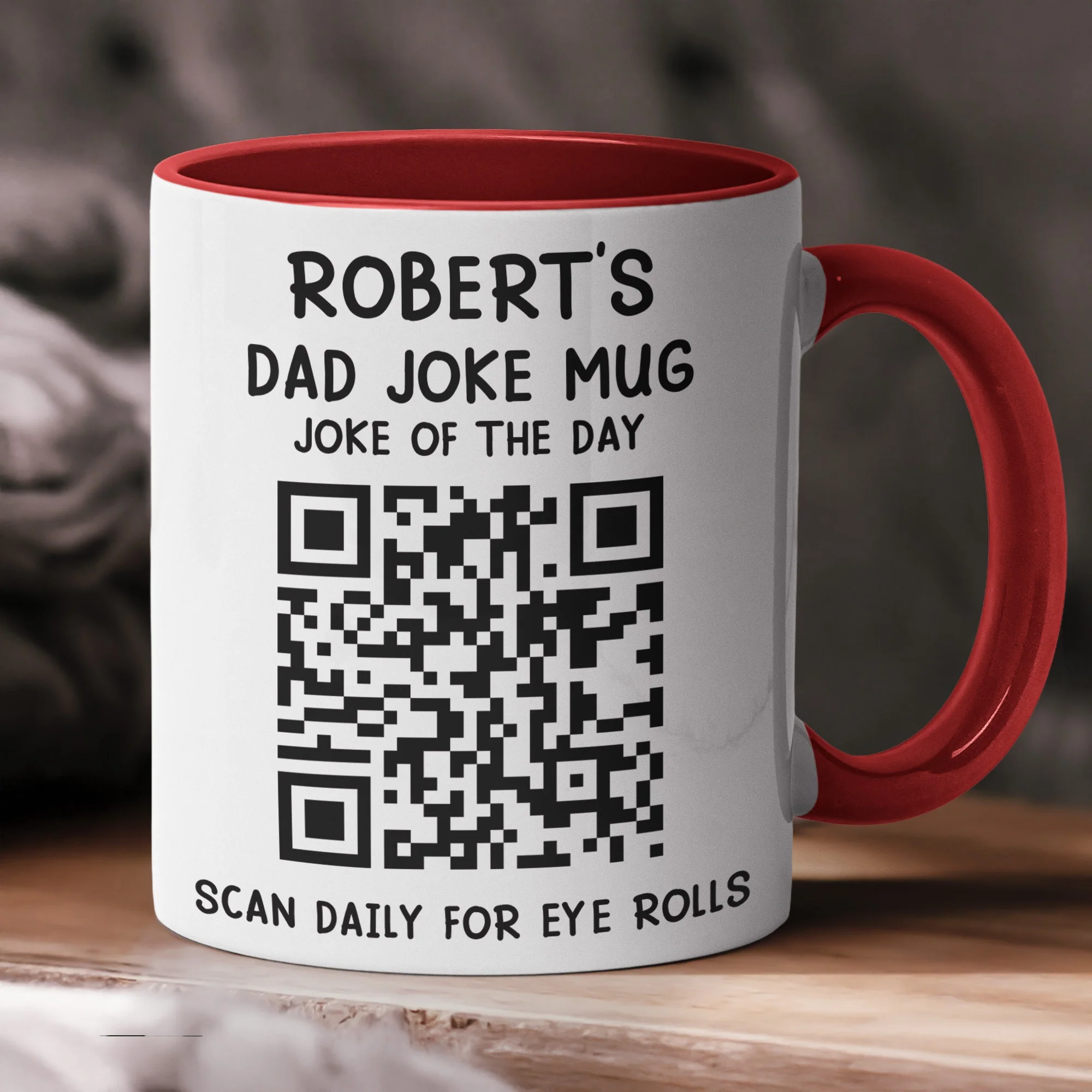 Dad Joke Every Day Interactive QR Funny Mug - Gifts For Dad, Coworkers, Friends Who Love Dad Jokes - Personalized Mug - Image 5