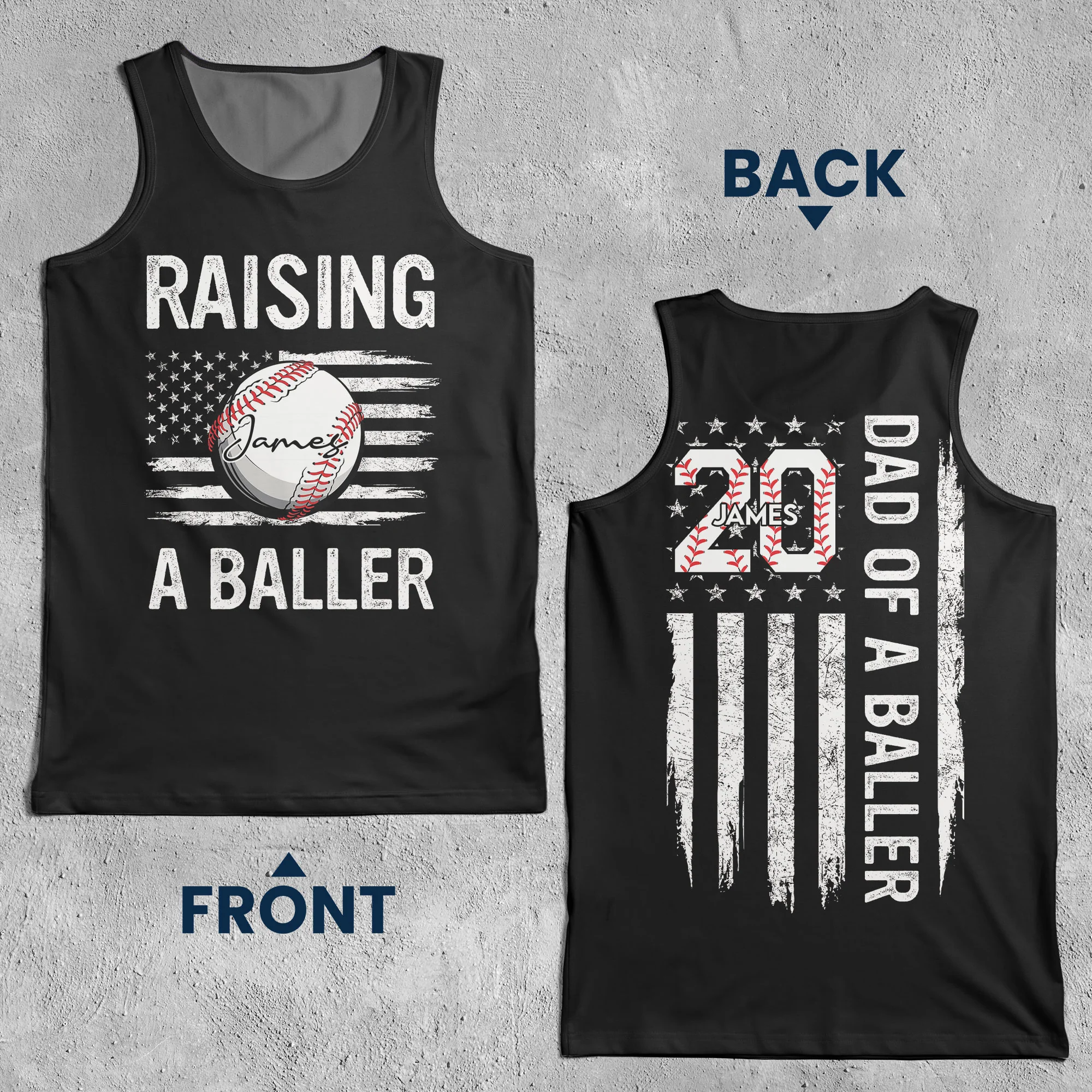 Dad Of Ballers Custom Sports - Custom Tank Top For Men - Image 4