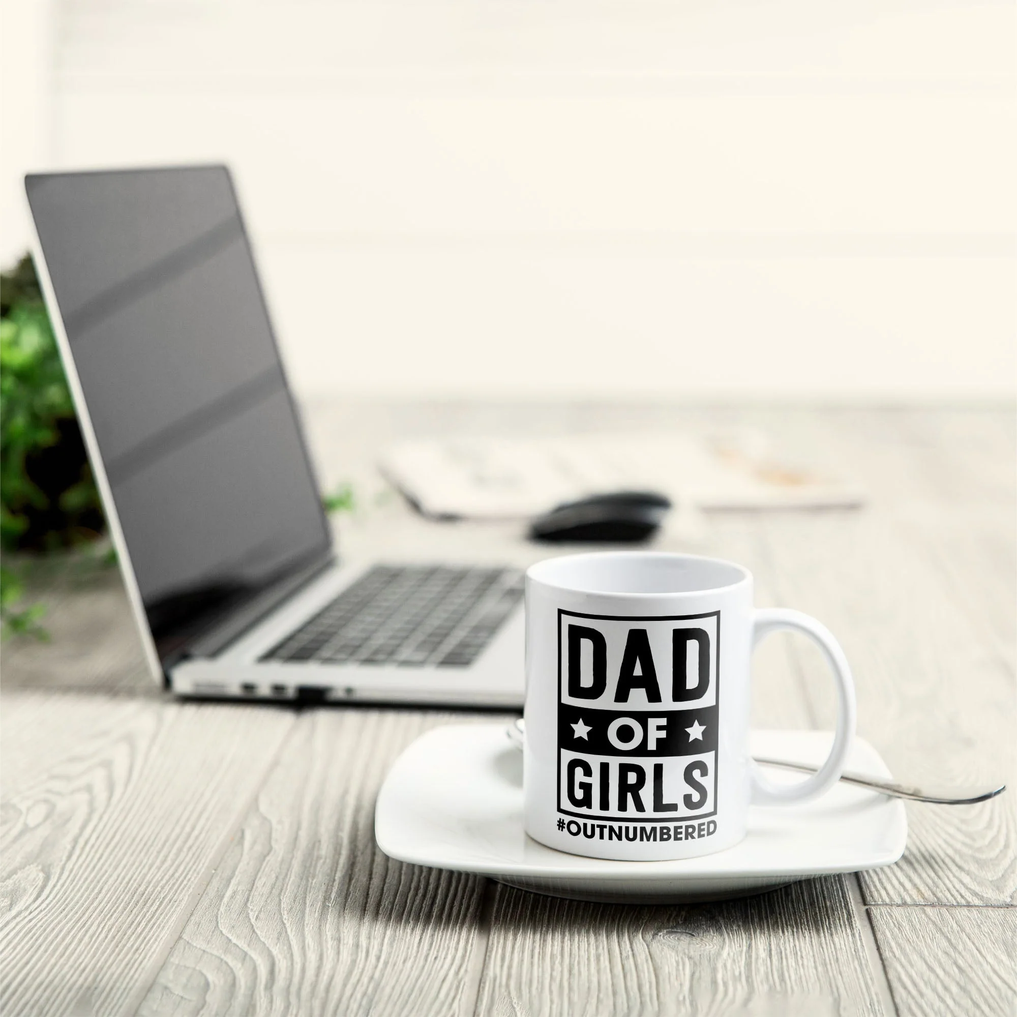Dad Of Girls #Outnumbered - Personalized Mug - Christmas Birthday Gift For Dad - From Son, Daughter - Image 3