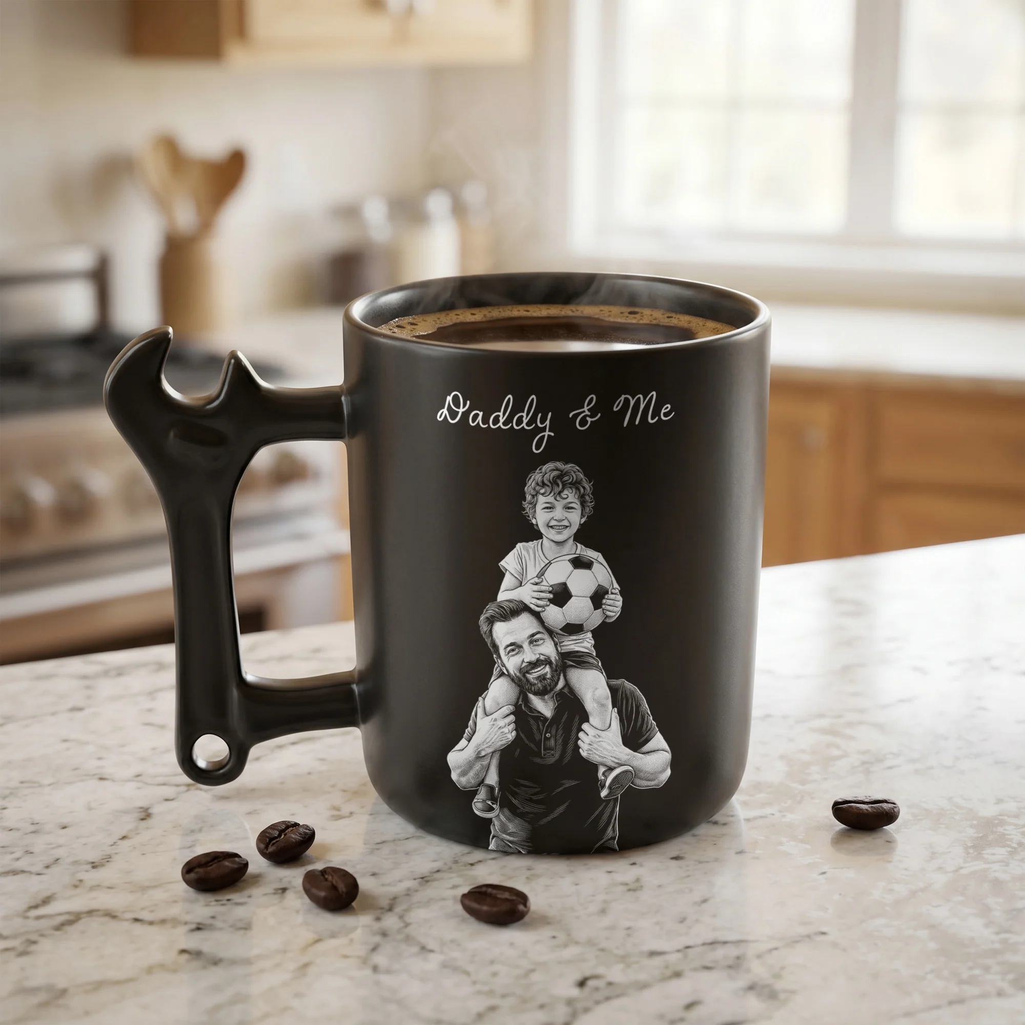 Dad Sketch Line Art Father's Day Gift For Dad, Husband - Personalized Mug - Image 4