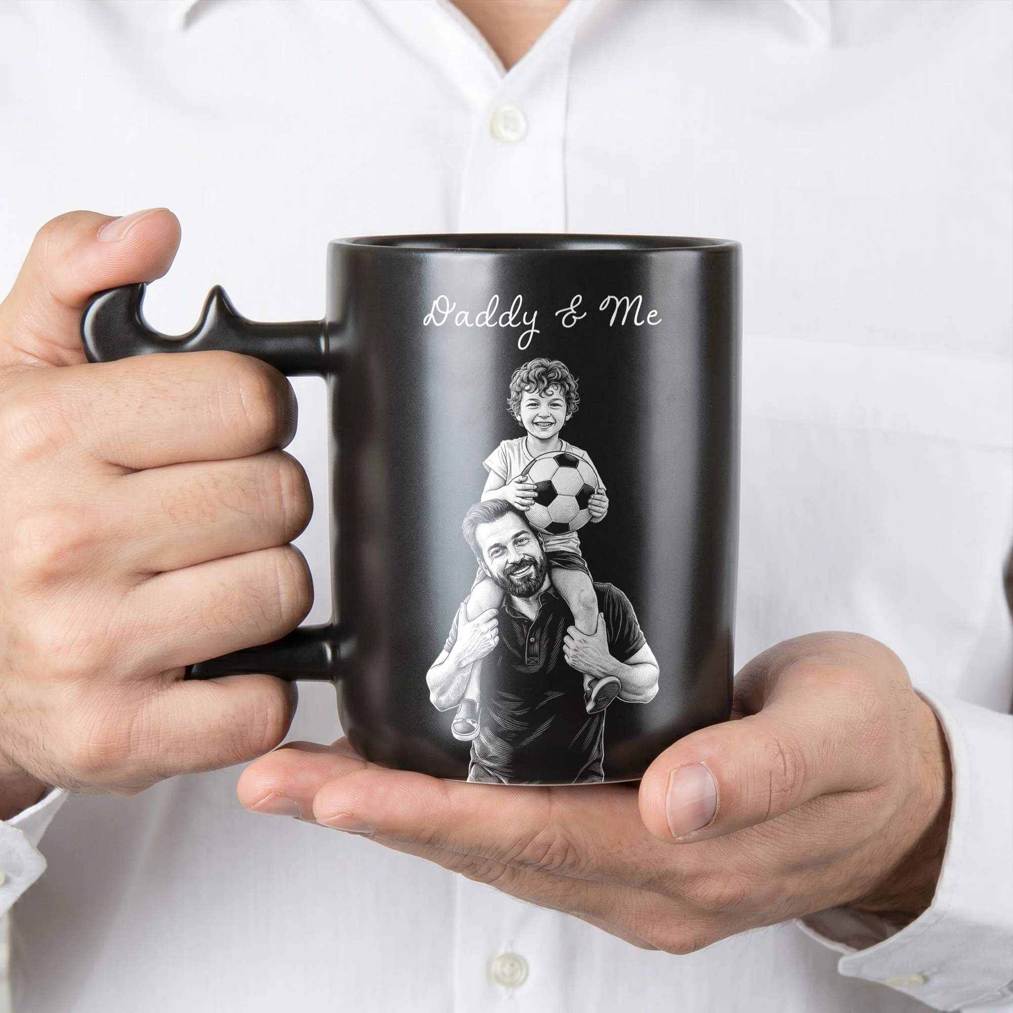 Dad Sketch Line Art Father's Day Gift For Dad, Husband - Personalized Mug - Image 5