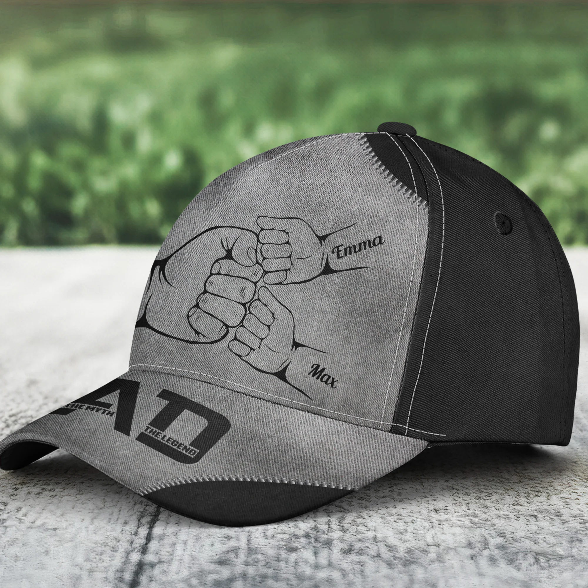 Dad The Man The Myth The Legend First Bump - Personalized Classic Cap - Image 3