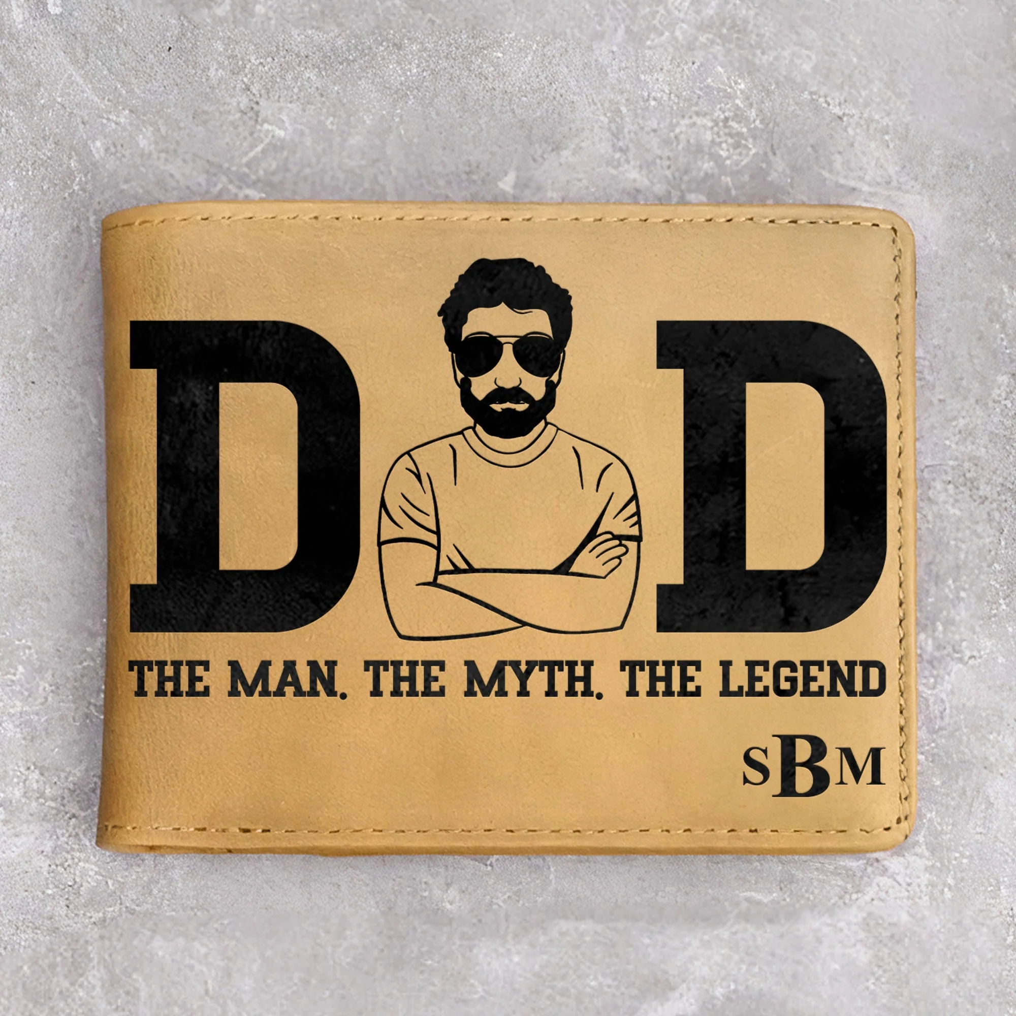 Dad - The Man The Myth The Legend - Personalized Leather Wallet - Image 3