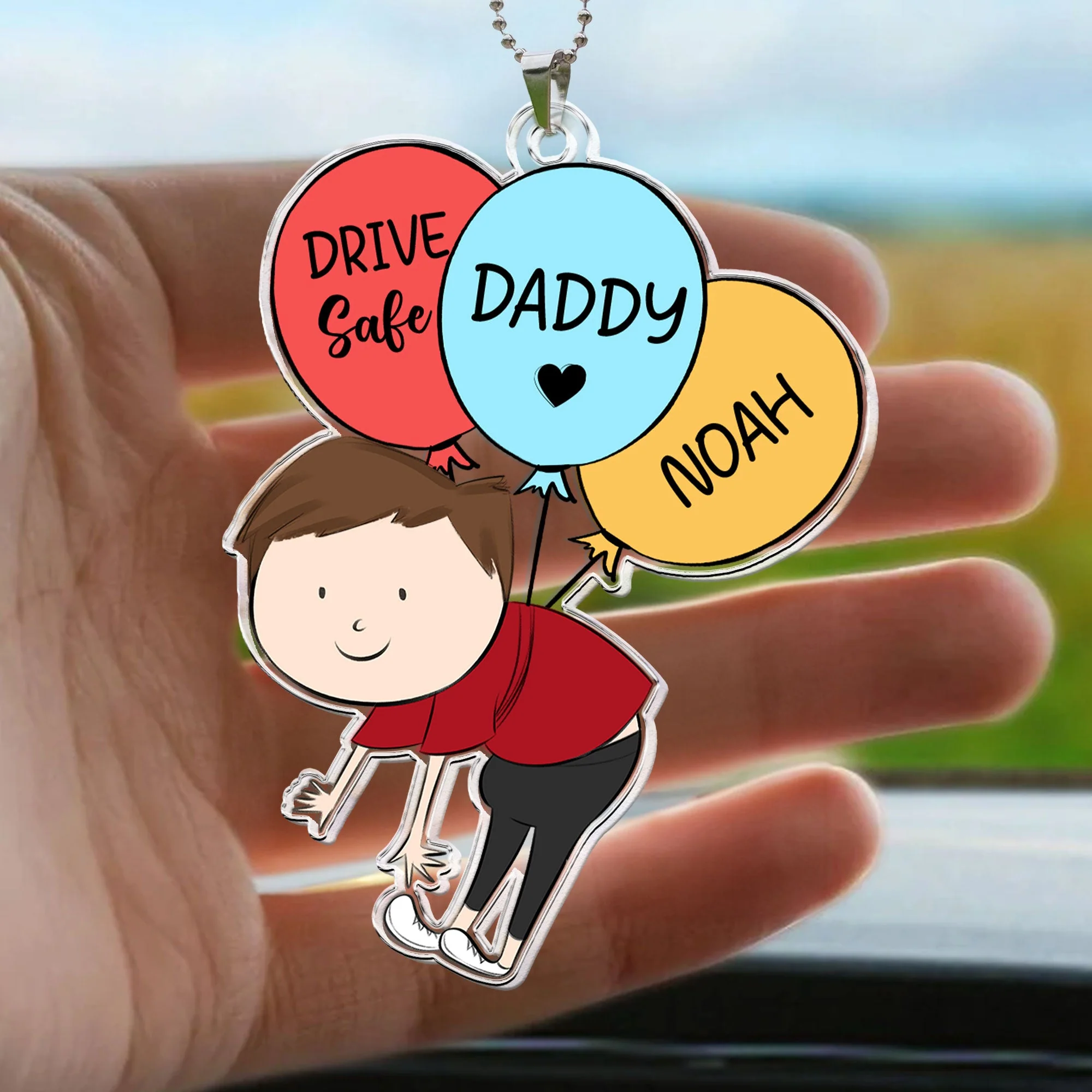 Daddy, Drive Safe - Personalized Rear View Mirror Accessory - Image 4