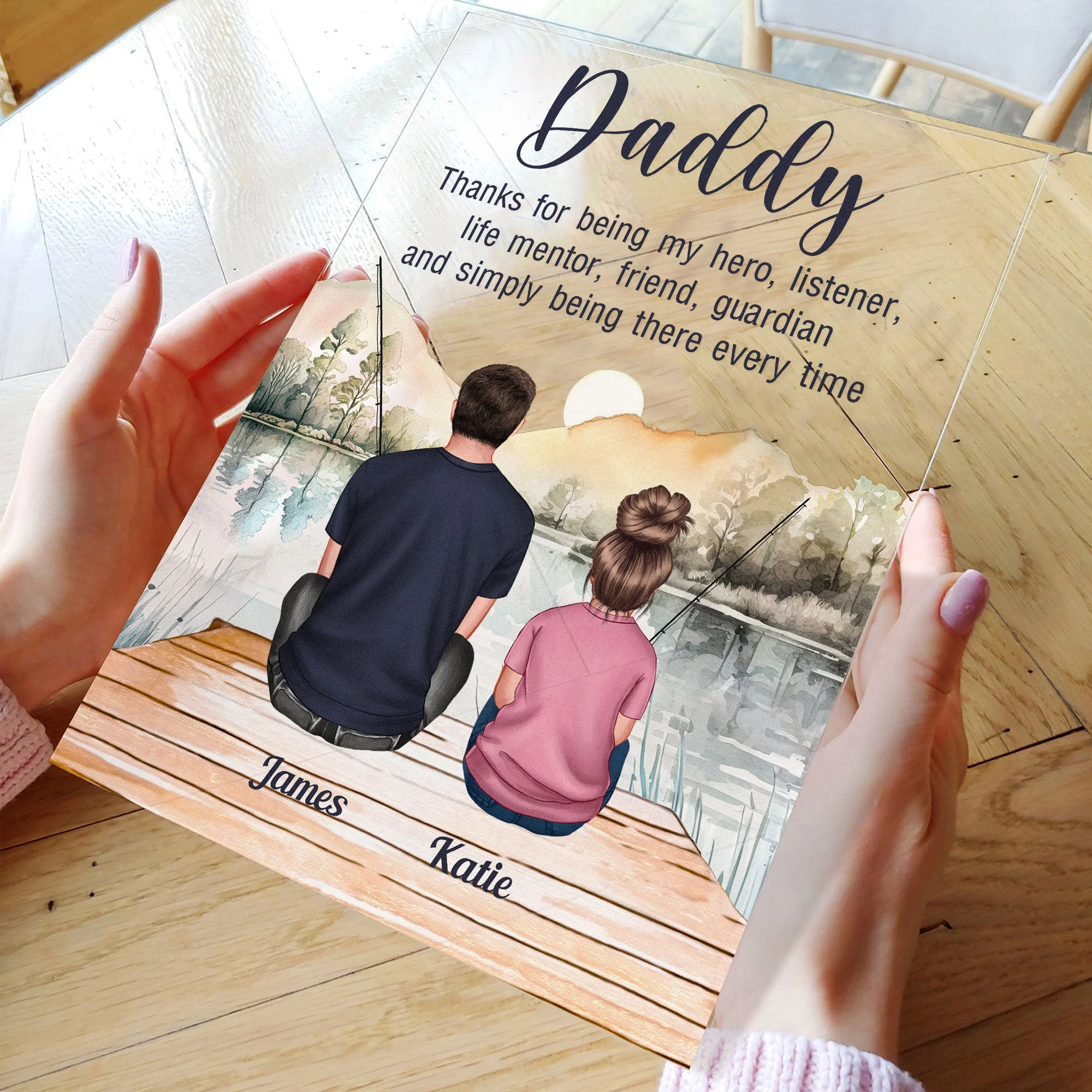Daddy Thanks For Being My Hero, My Friend - Personalized Acrylic Plaque - Image 3