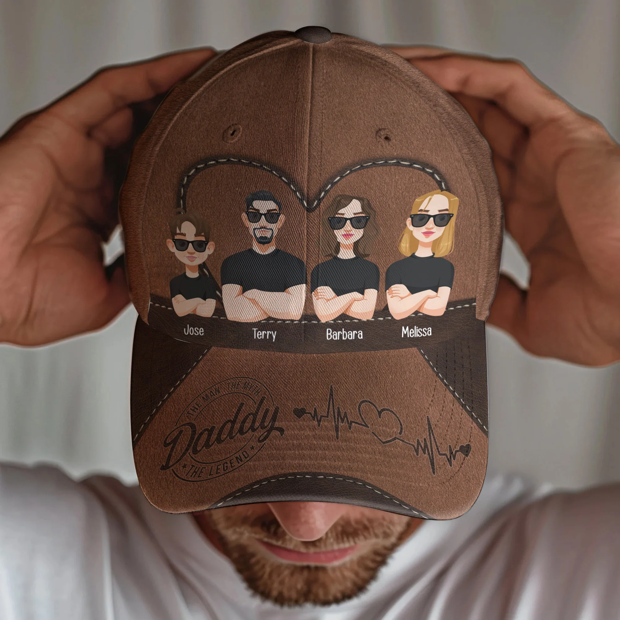 Daddy The Man The Myth The Legend - Personalized Classic Cap - Image 2