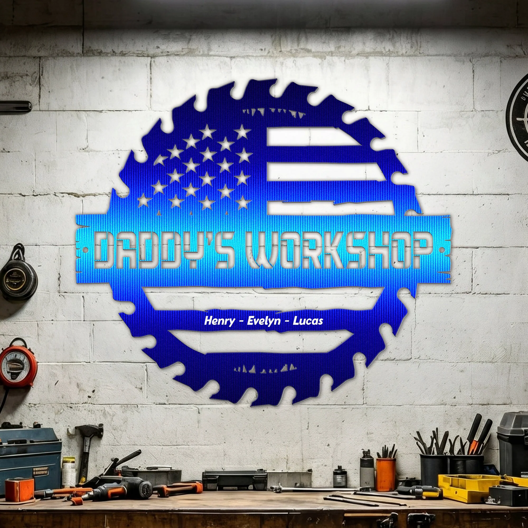Daddy's Garage, Papa's Garage Man Cave Steel Workshop Sign Father's Day Gifts - Personalized Metal Sign - Image 6