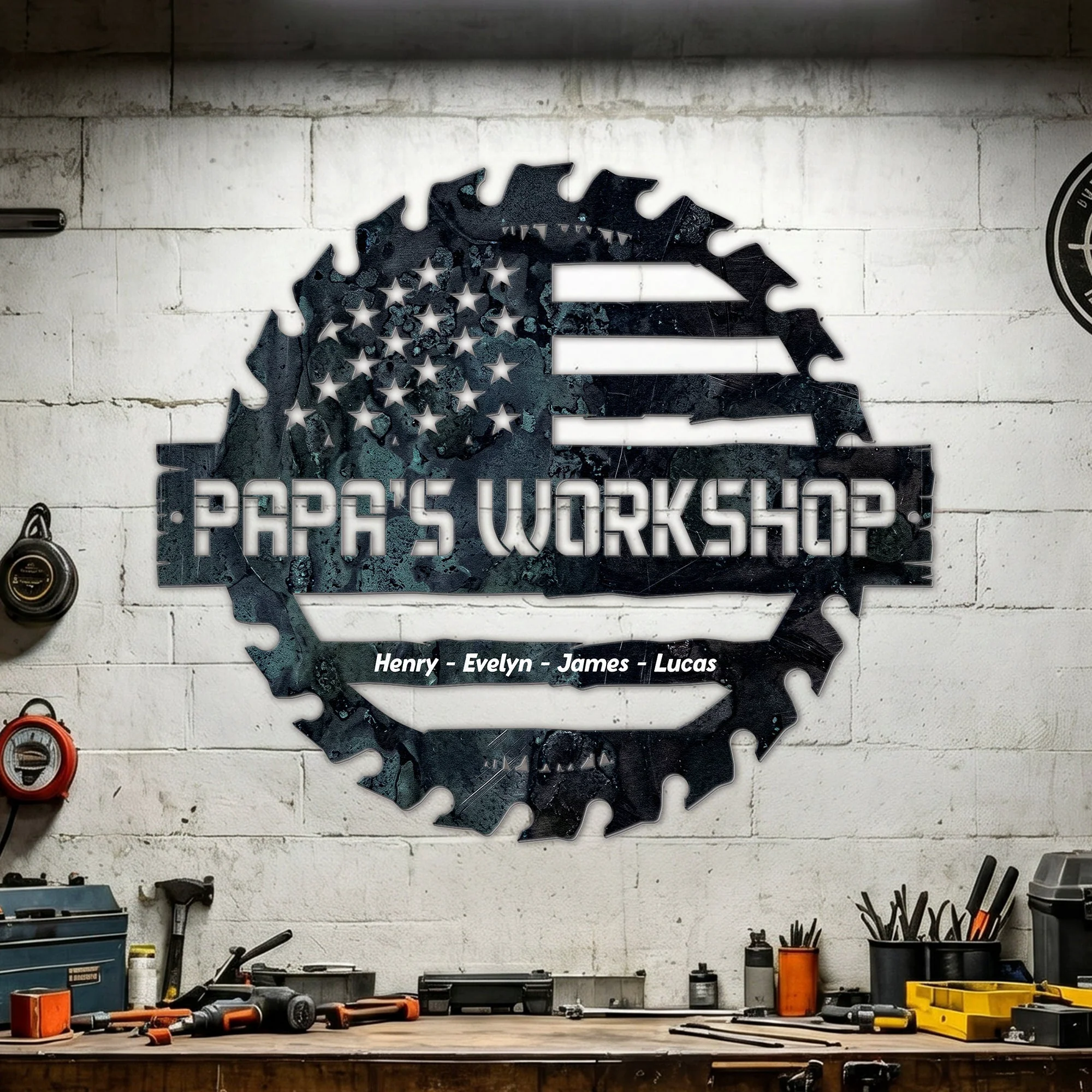 Daddy's Garage, Papa's Garage Man Cave Steel Workshop Sign Father's Day Gifts - Personalized Metal Sign - Image 8