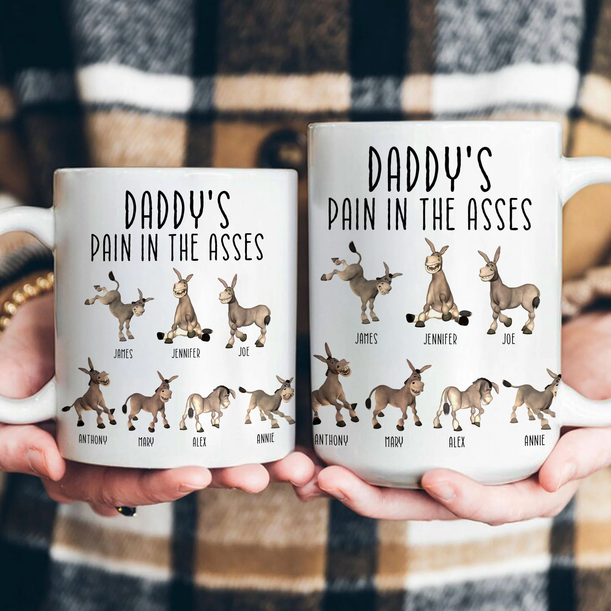 Daddy's Pain In The Asses - Funny Gifts For Mommy, Daddy - Personalized Mug - Image 3
