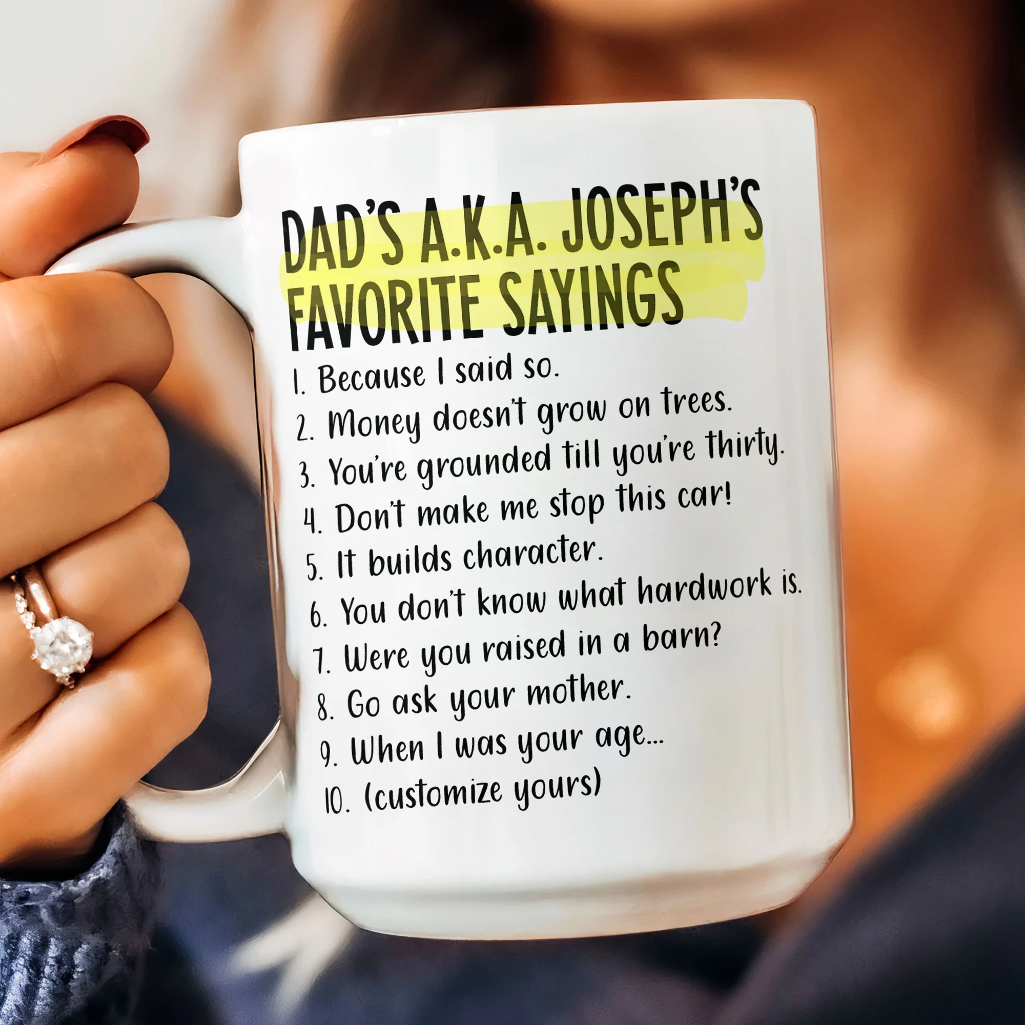 Dad's Favorite Sayings - Personalized Mug - Image 8