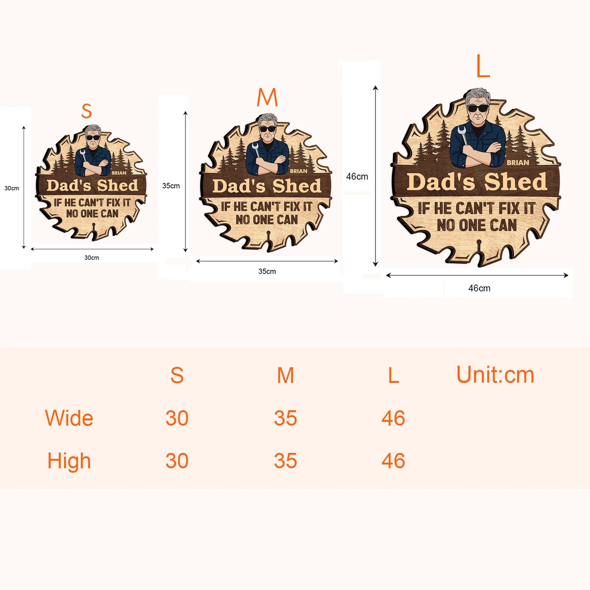 Dad's Shed If He Can't Fix It No One Can - Personalized Wood Sign - Image 6