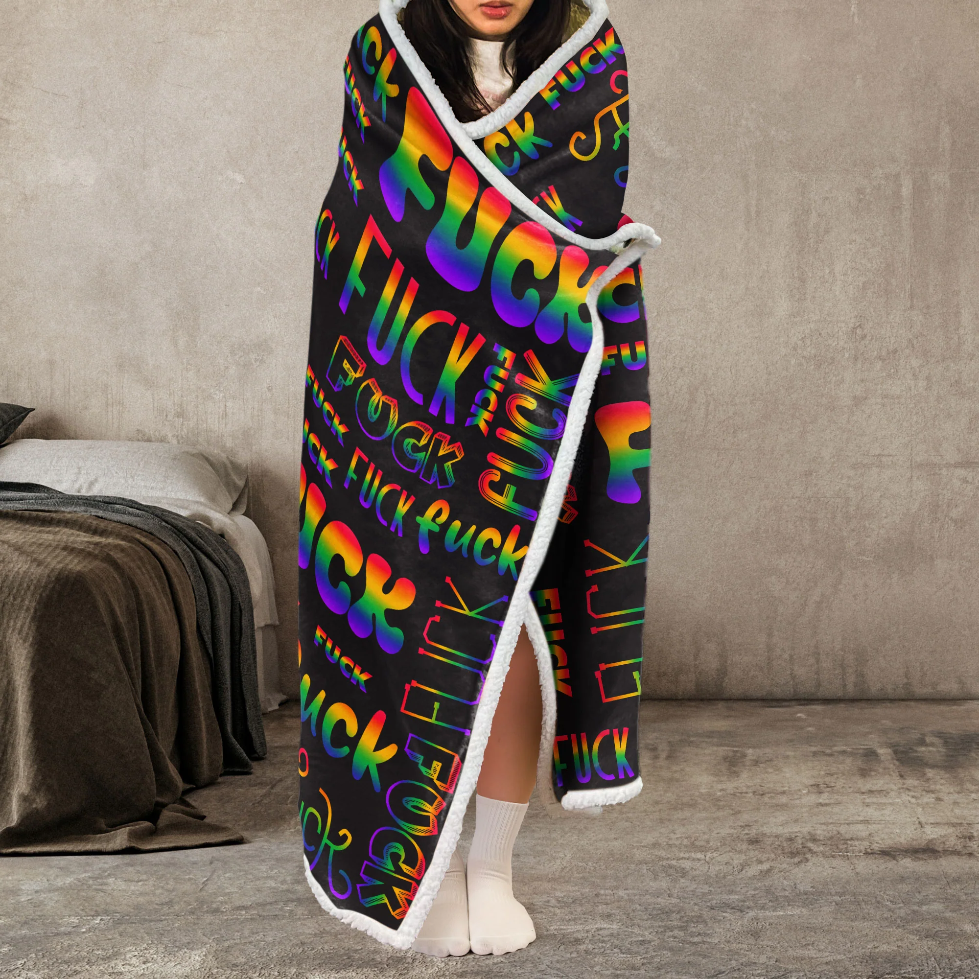 Daily Mantra - Personalized Wearable Blanket Hoodie - Image 4