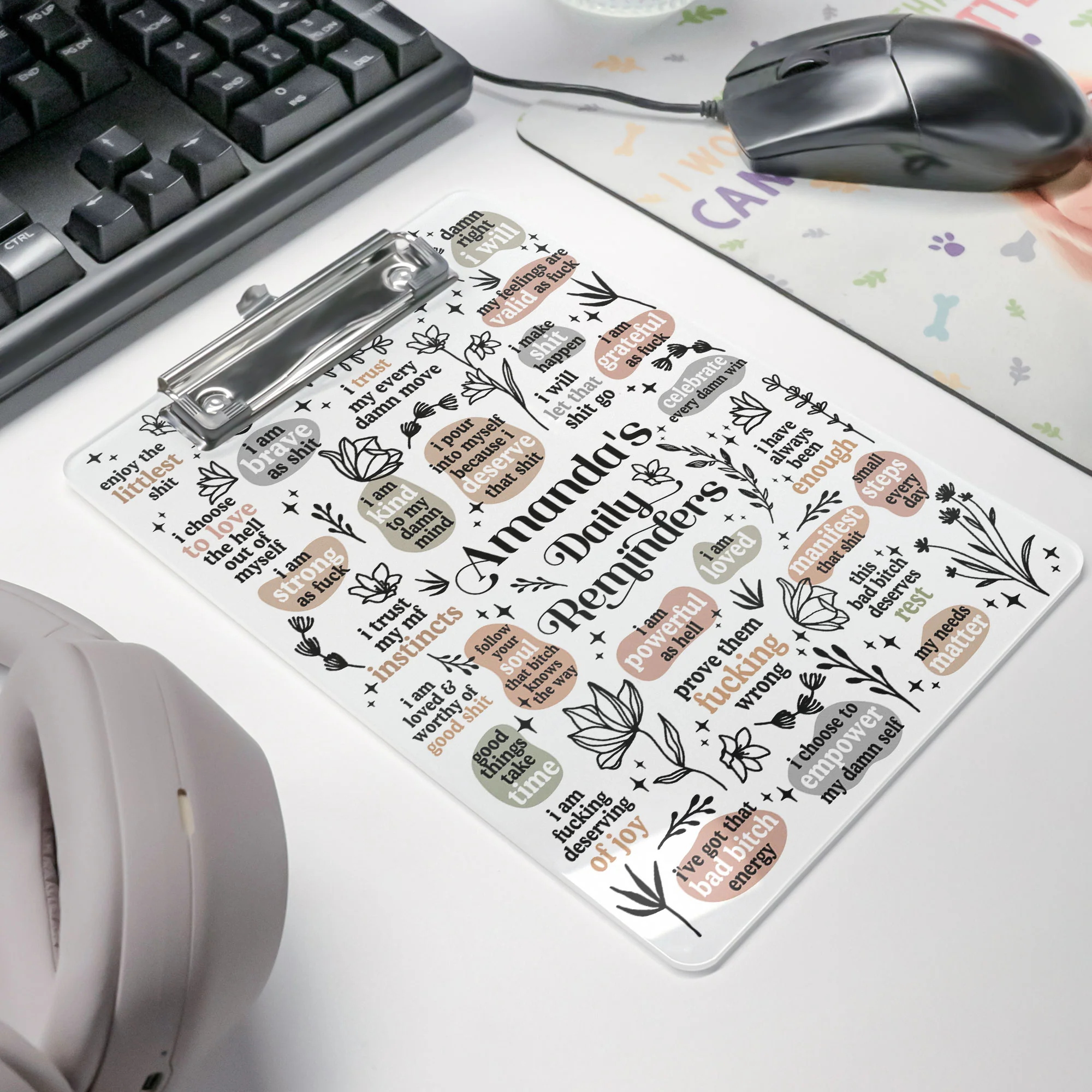 Daily Reminders Office Funny Gift For Coworkers Boss - Personalized Acrylic Clipboard - Image 4