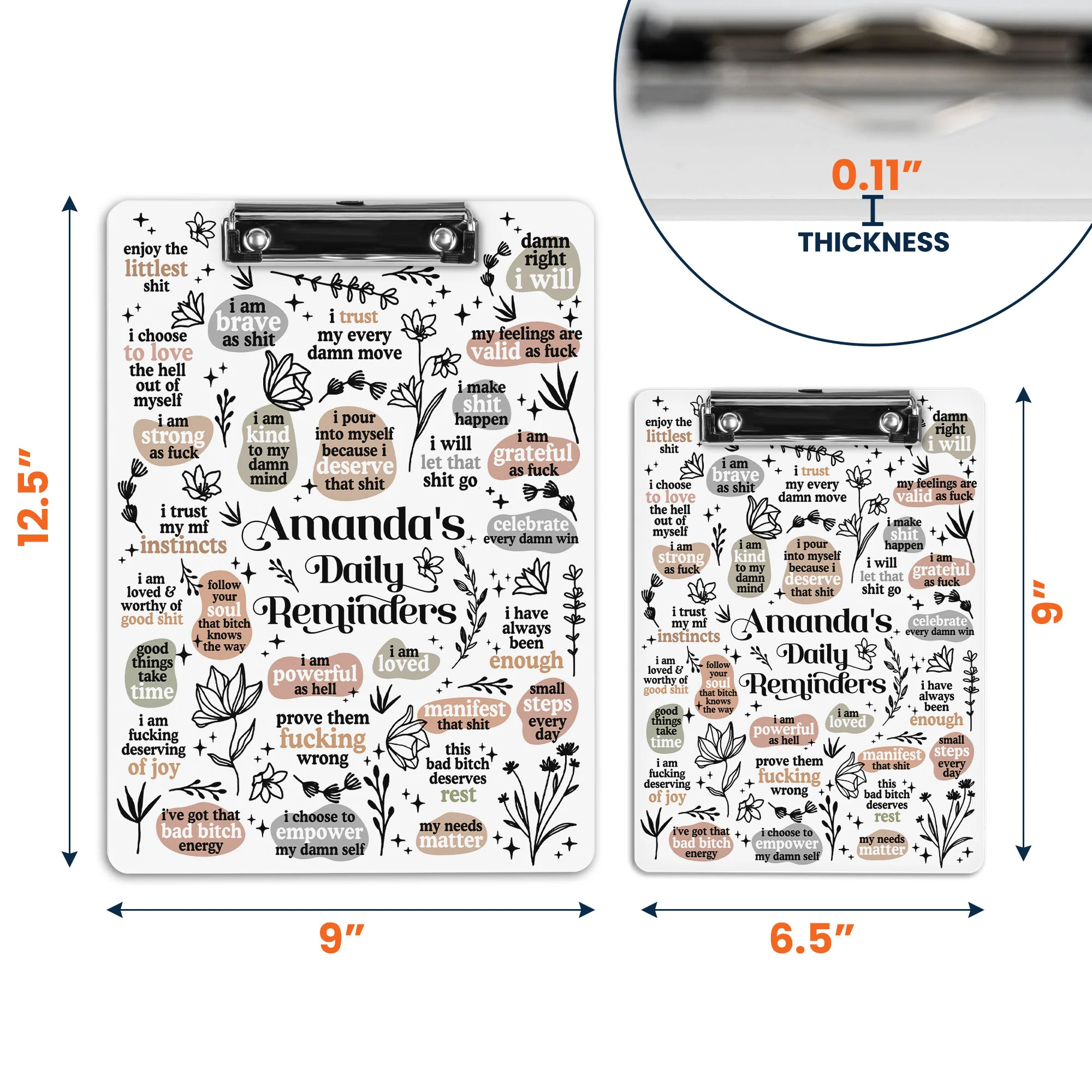 Daily Reminders Office Funny Gift For Coworkers Boss - Personalized Acrylic Clipboard - Image 8