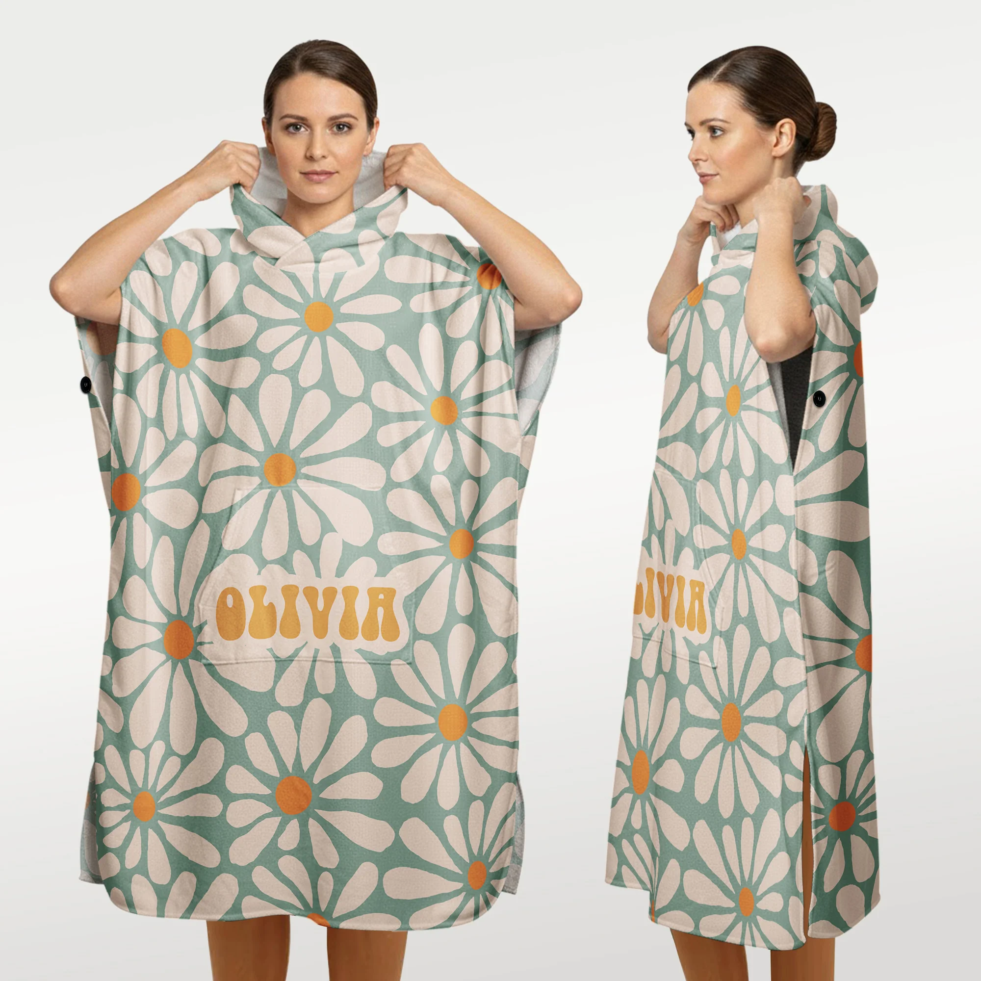 Daisy, 70S Boho Custom Name - Personalized Beach Towel - Image 2