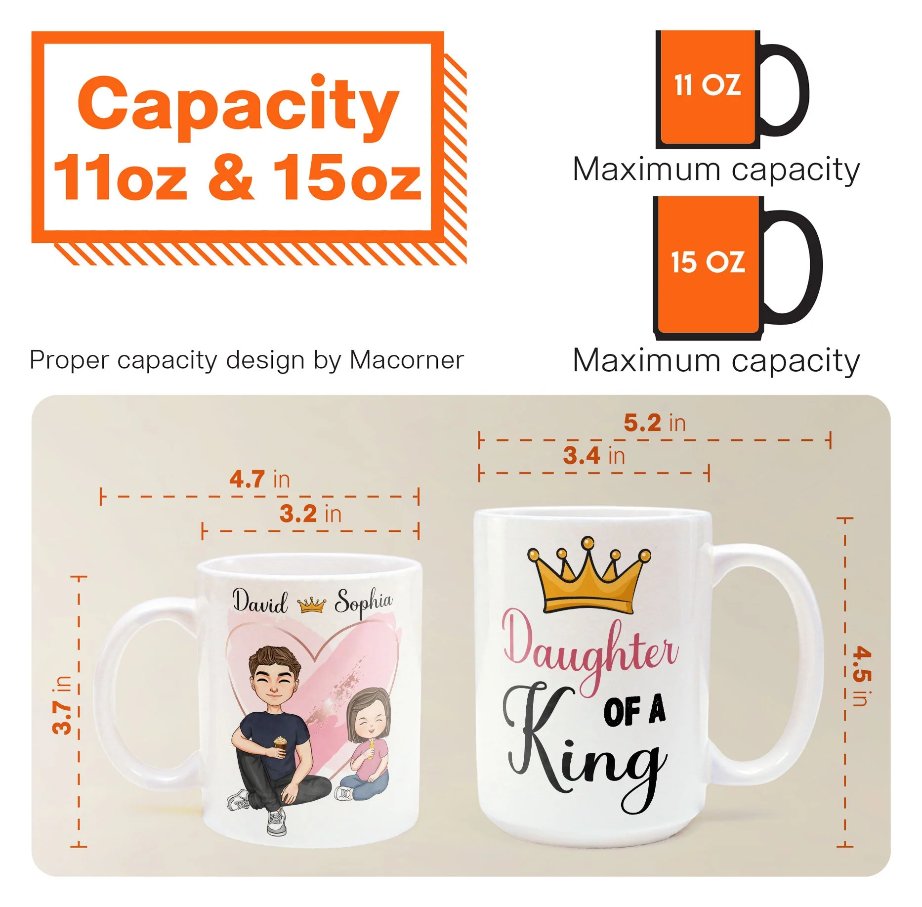 Daughter Of A King - Personalized Mug - Image 8