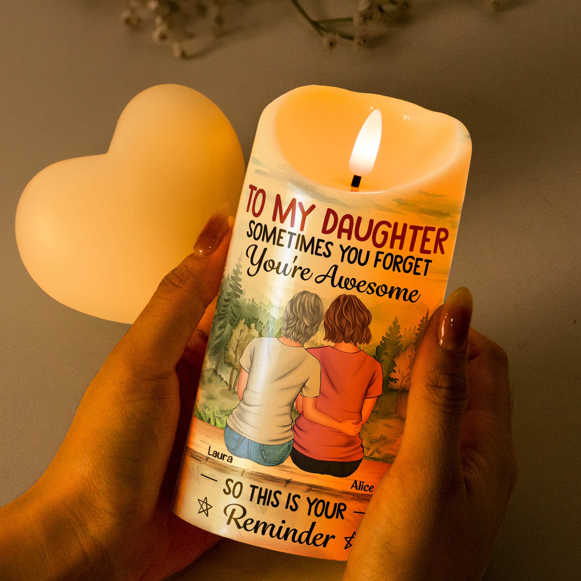 Daughter - This Is Your Reminder - Personalized LED Candle - Image 2