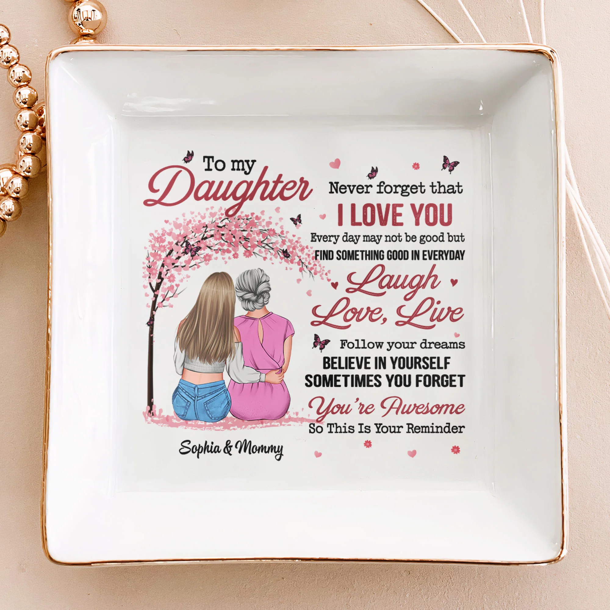 Daughter This Is Your Reminder - Tree Version - Personalized Jewelry Dish - Image 2