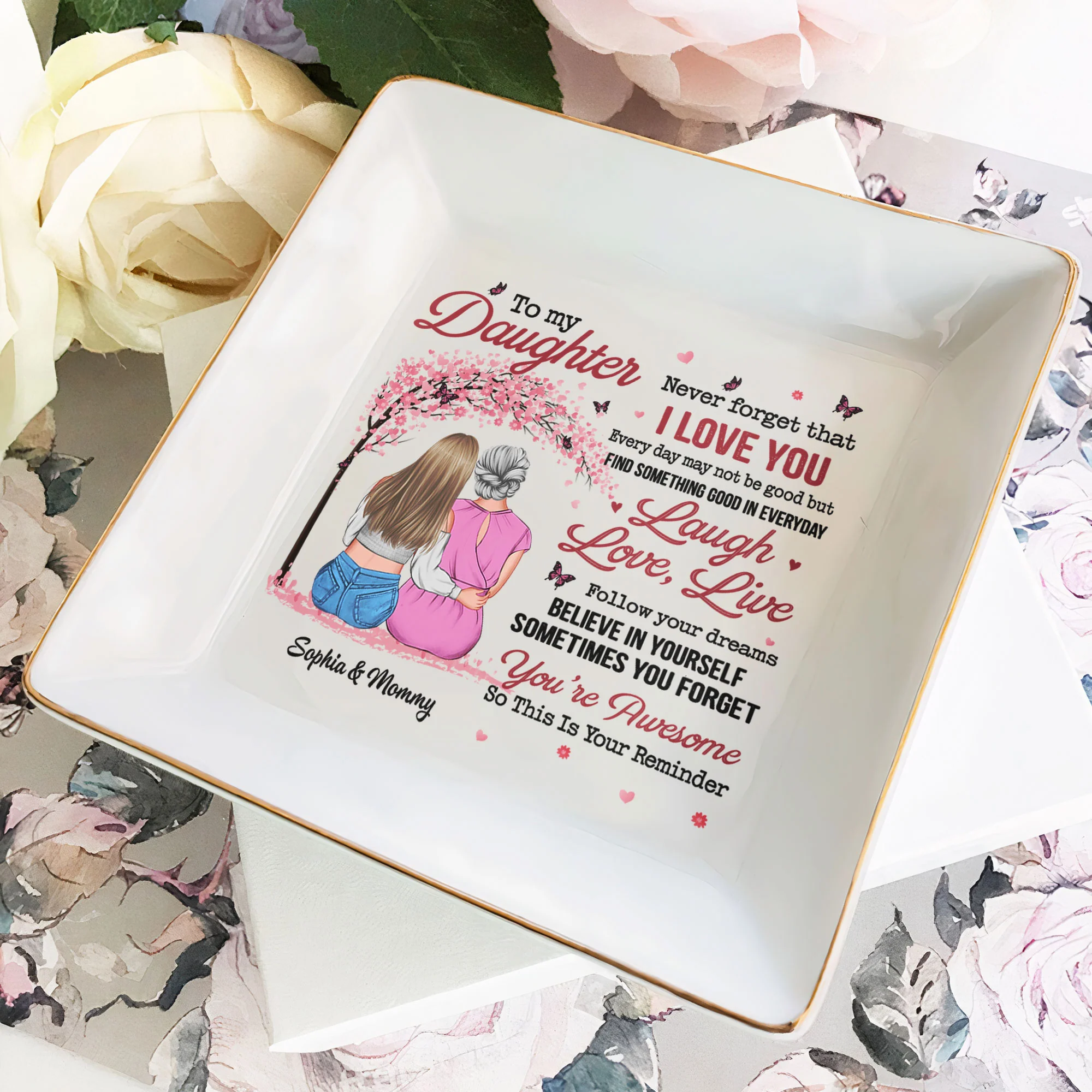 Daughter This Is Your Reminder - Tree Version - Personalized Jewelry Dish - Image 4