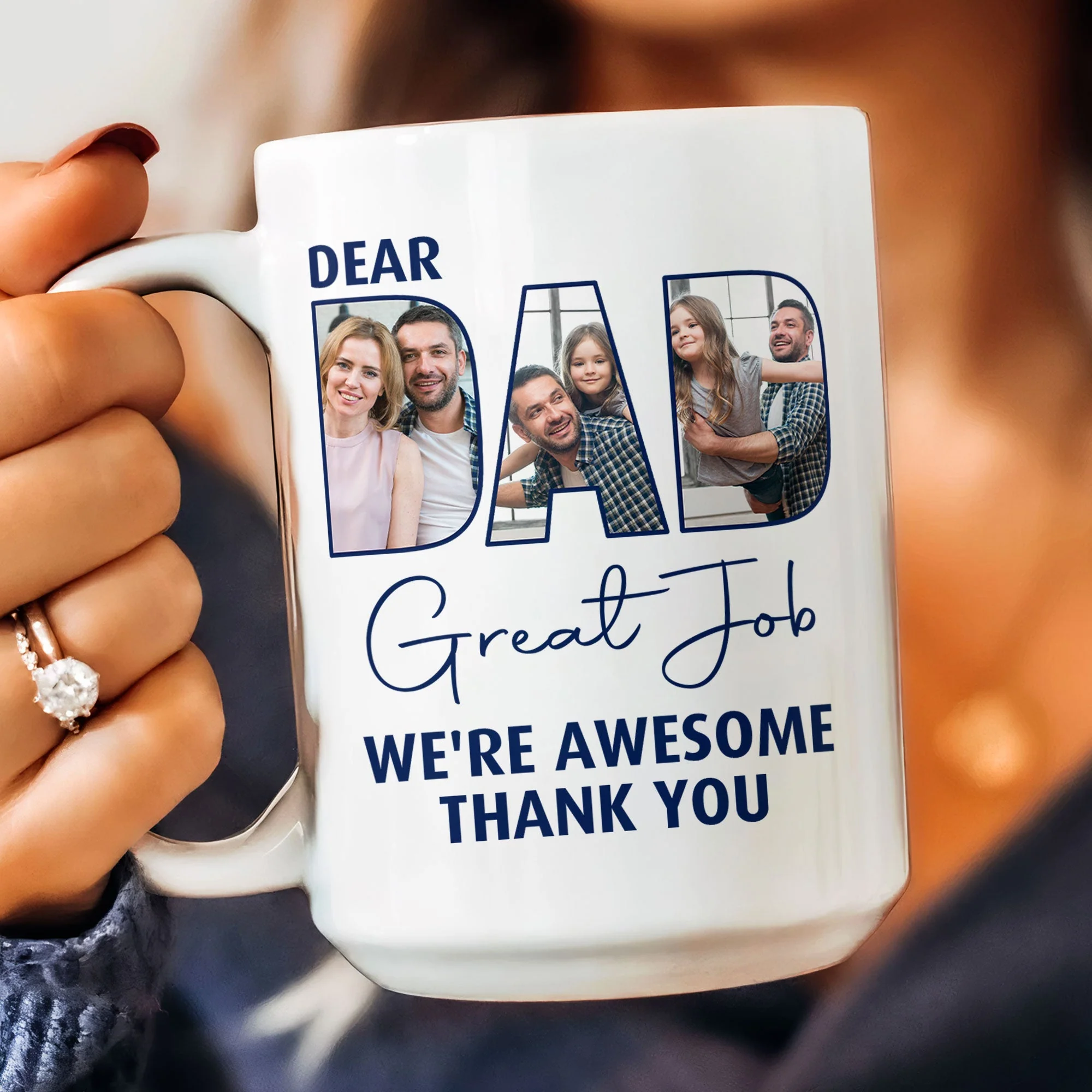 Dear Dad Great Job - Personalized Photo Mug - Image 8