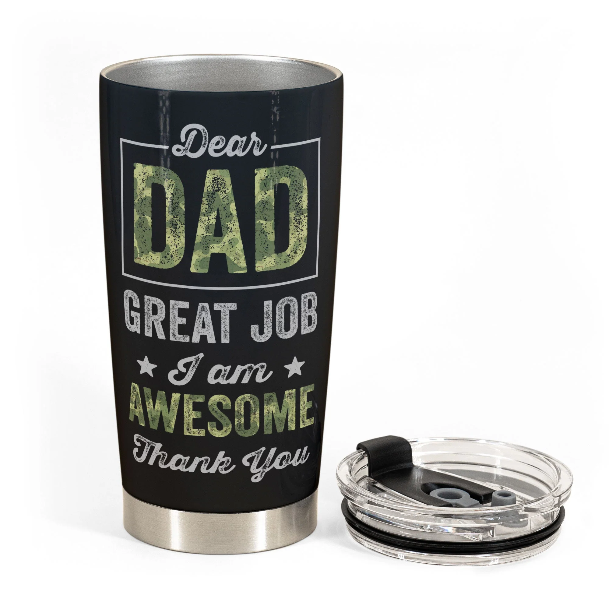 Dear Dad, Great Job, Thank You - Personalized Tumbler Cup - Birthday, Christmas Gift For Dad, Father, Papa - Image 7
