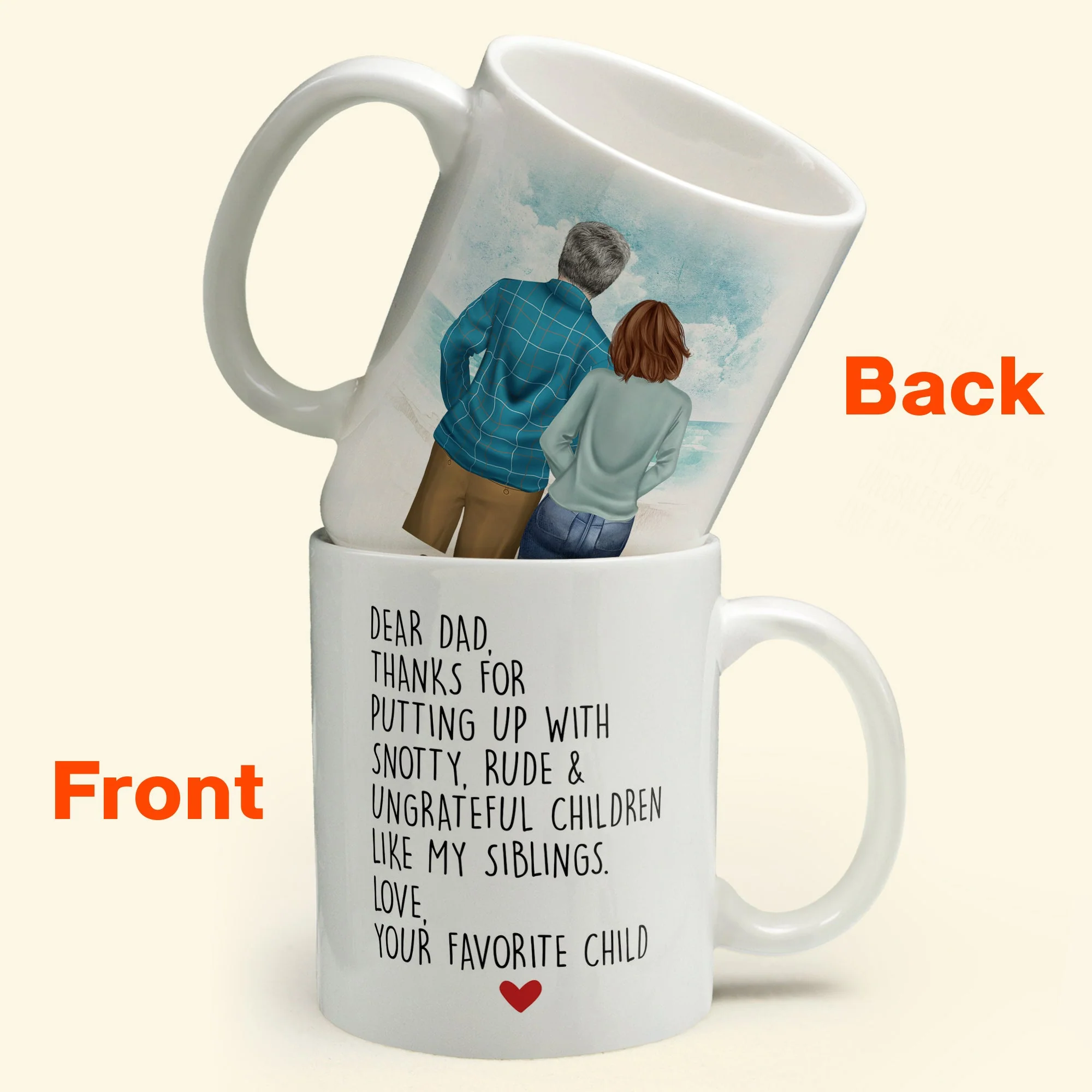 Dear Dad - Personalized Mug - Birthday, Father's Day Gift For Father, Dad, Dada, Daddy  - From Daughter - Image 2