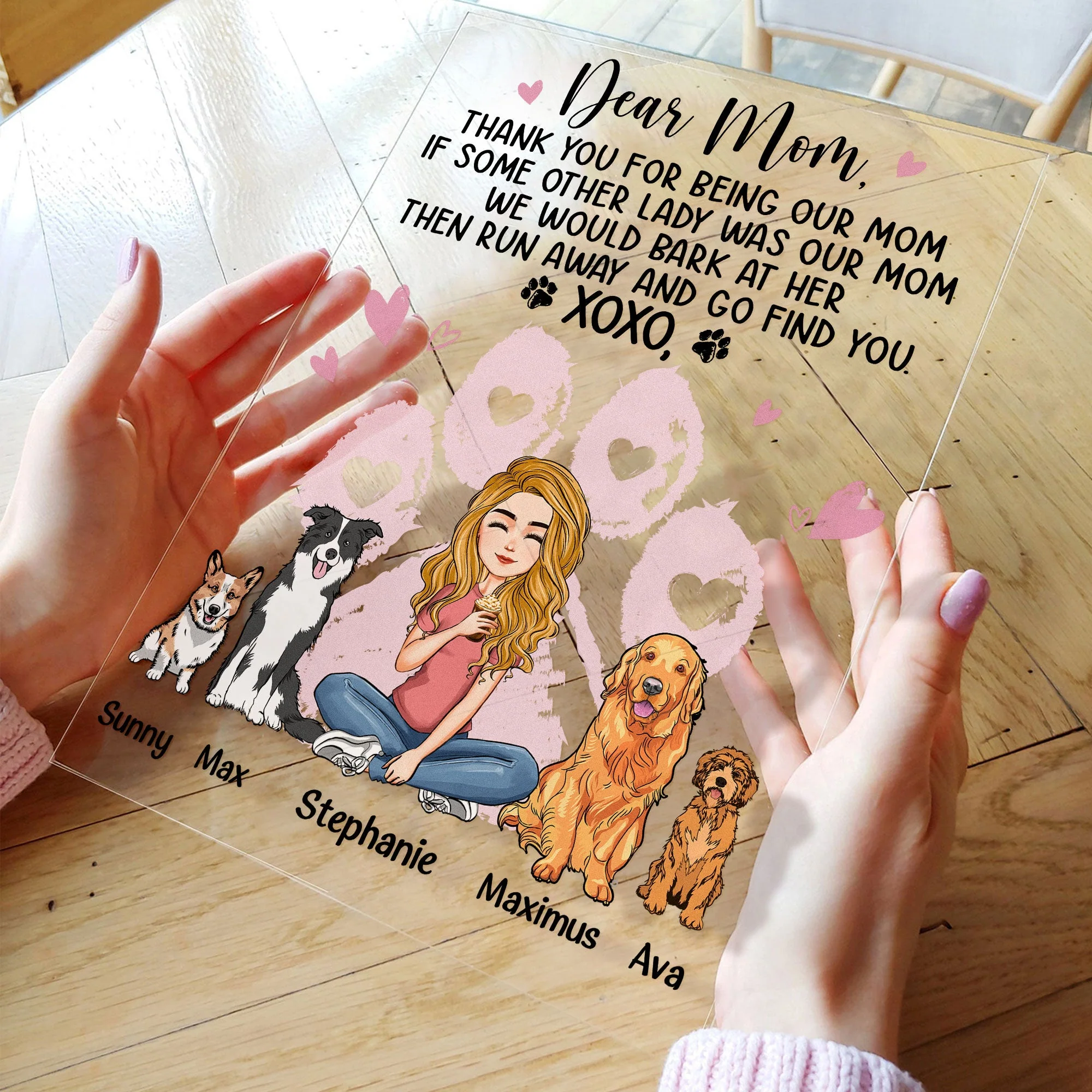 Dear Dog Mom Thank You For Being My Mom - Personalized Acrylic Plaque - Image 3