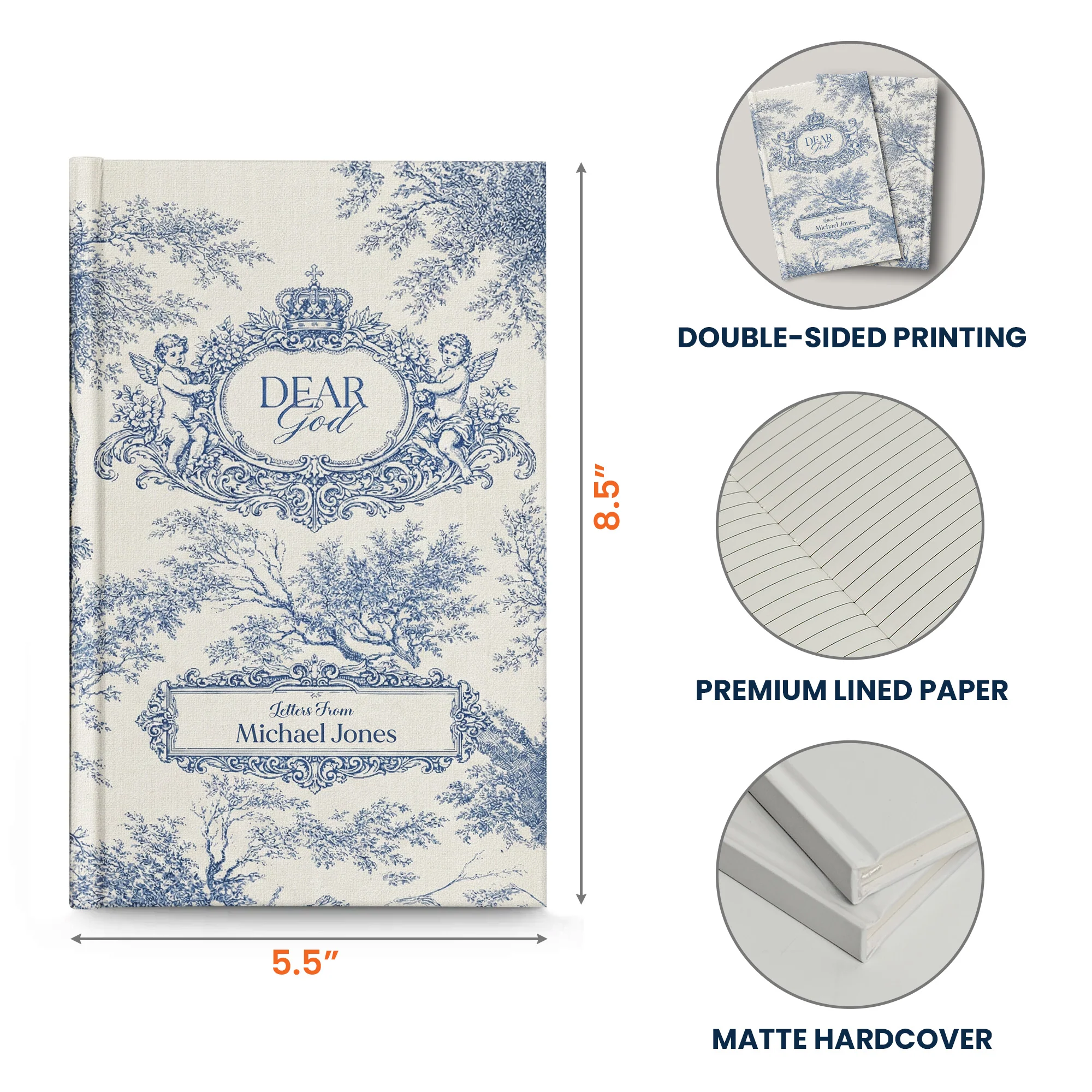 Dear God Letters From - Sermon Notes Faith Gift - Personalized Hardcover Journal - Image 9