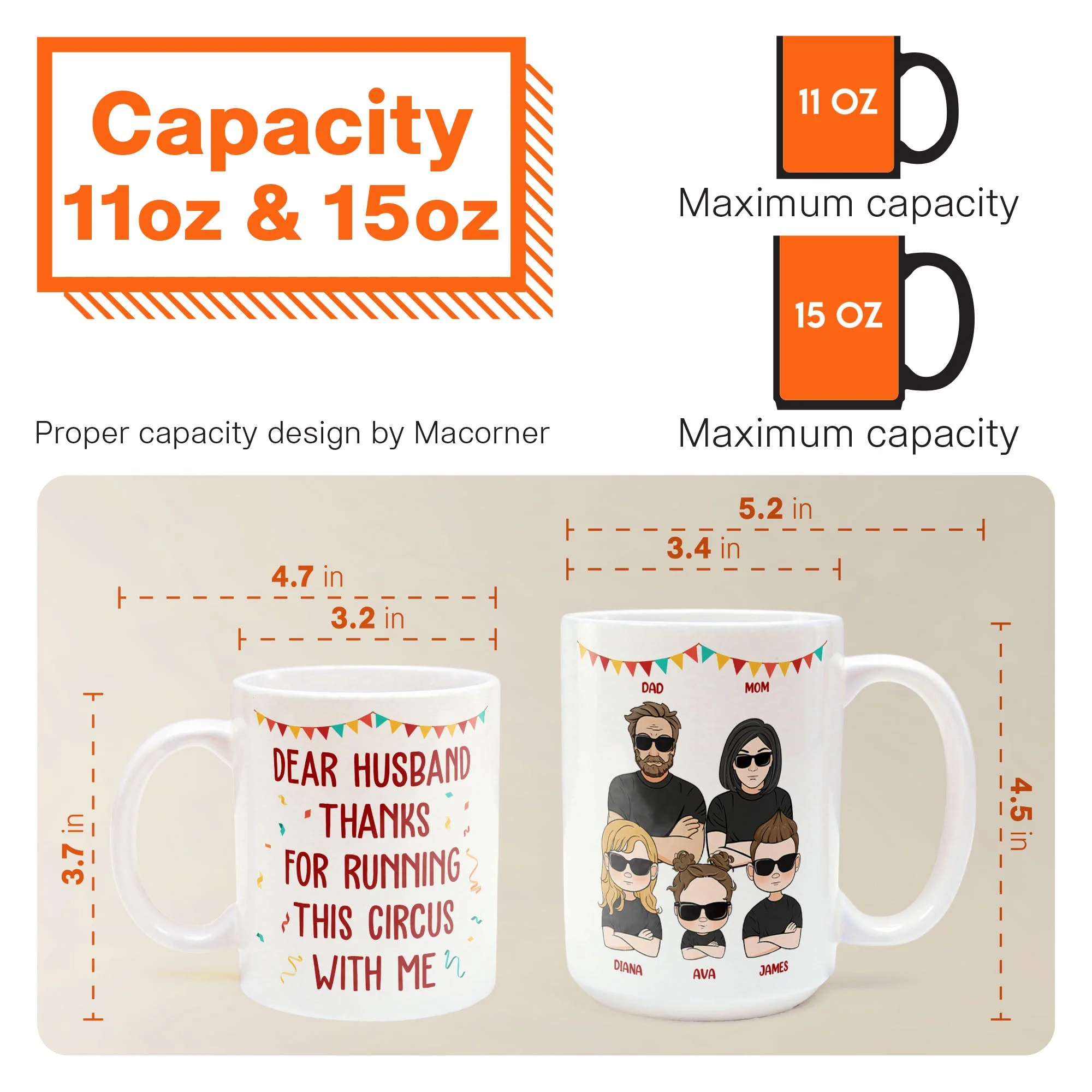 Dear Husband, Thanks For Running This Circus With Me - Personalized Mug - Image 6