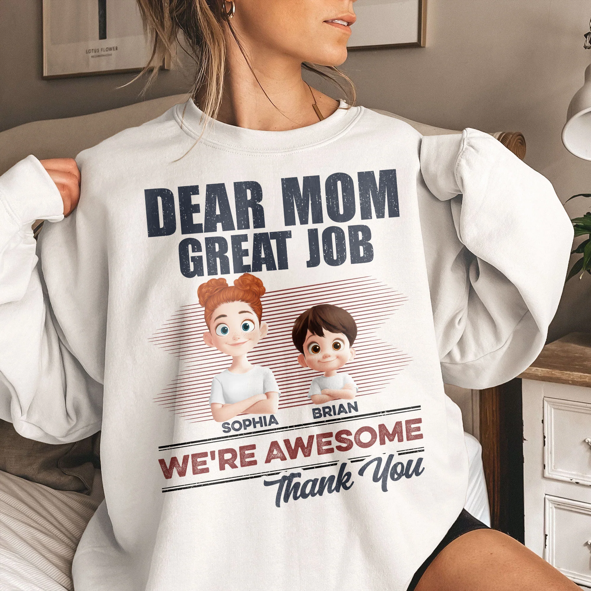 Dear Mom Great Job We're Awesome - Personalized Shirt - Image 4