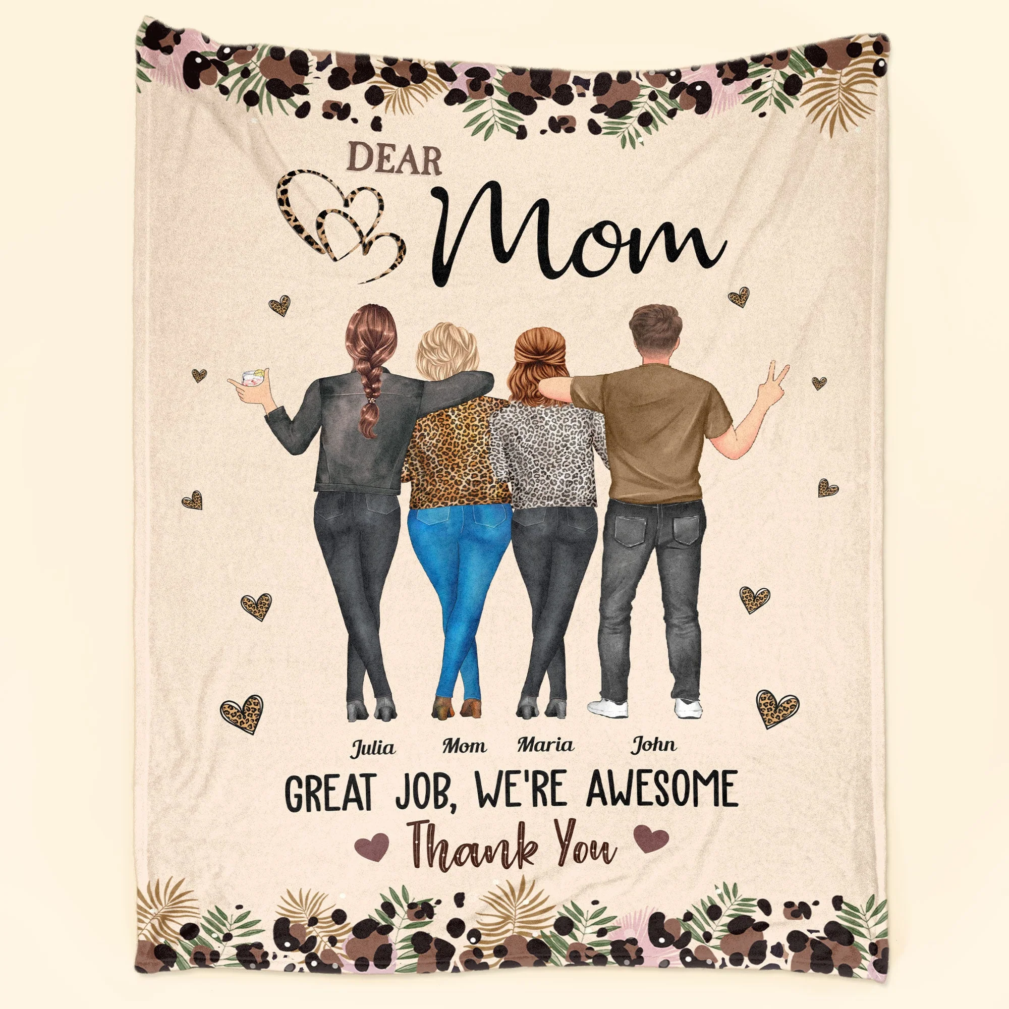 Dear Mom Great Job, We're Awesome Thank You - Personalized Blanket - Image 2