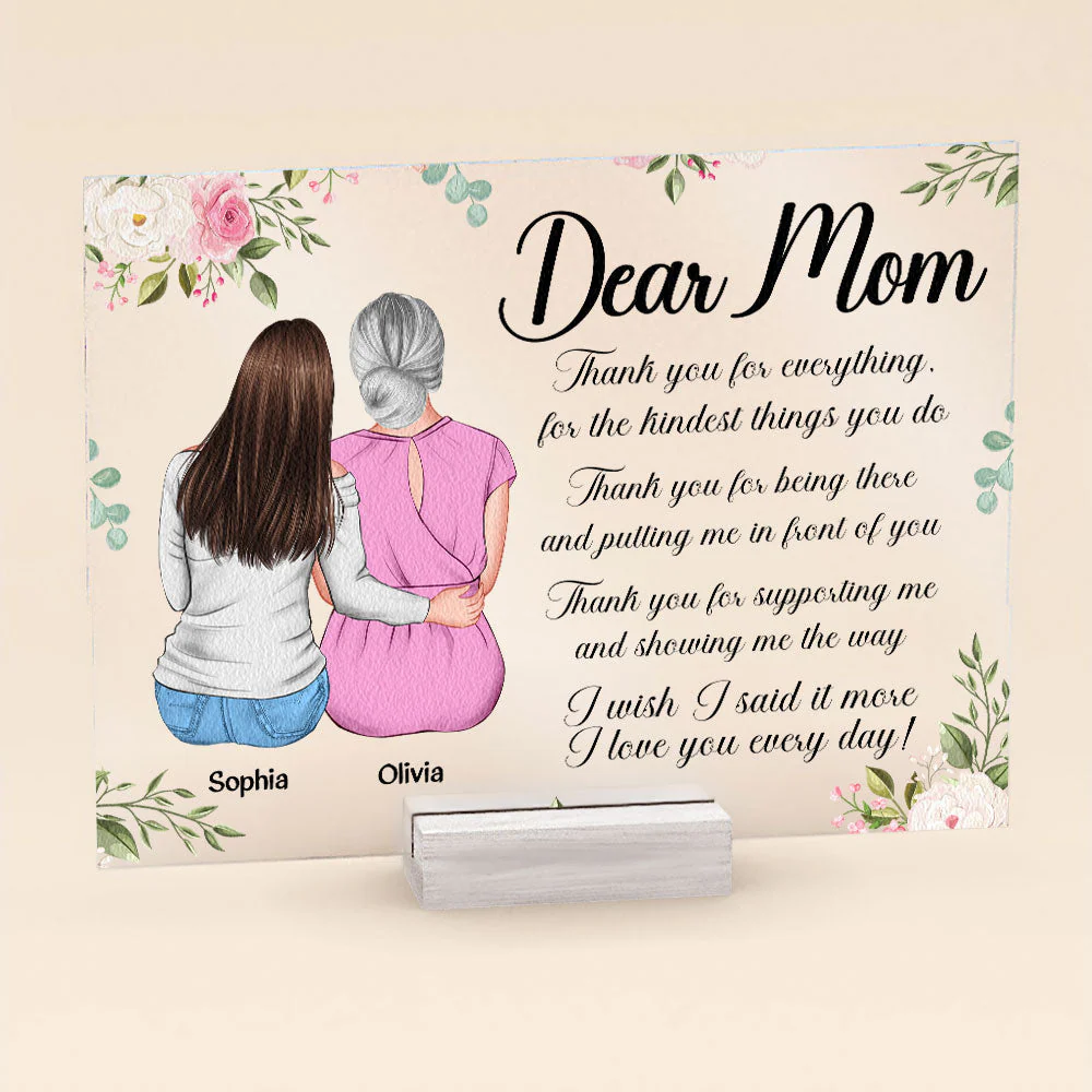 Dear Mom, Thank You - Personalized Acrylic Plaque - Image 3