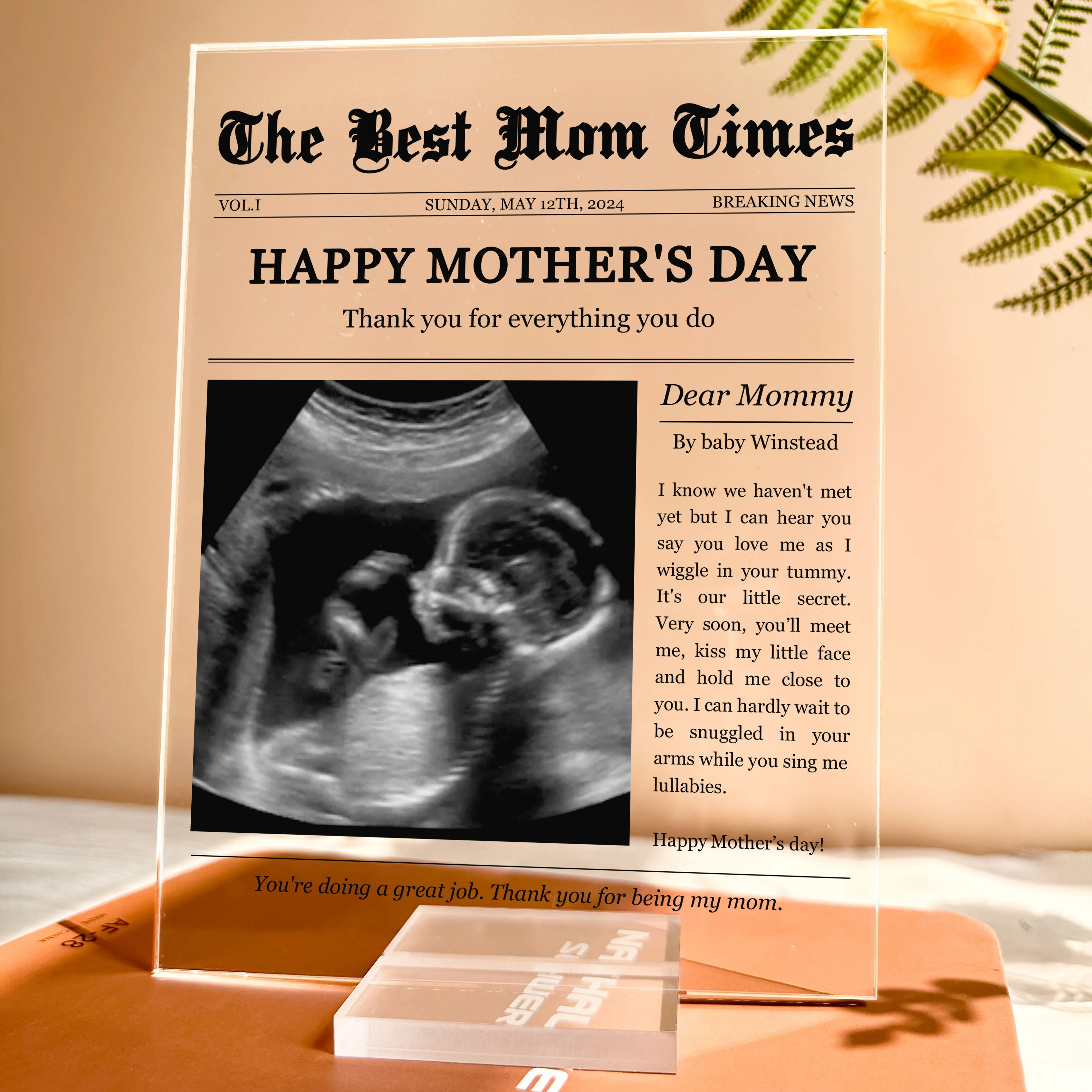 Dear Mommy I Know We Haven't Met Yet - Personalized Acrylic Photo Plaque - Image 4