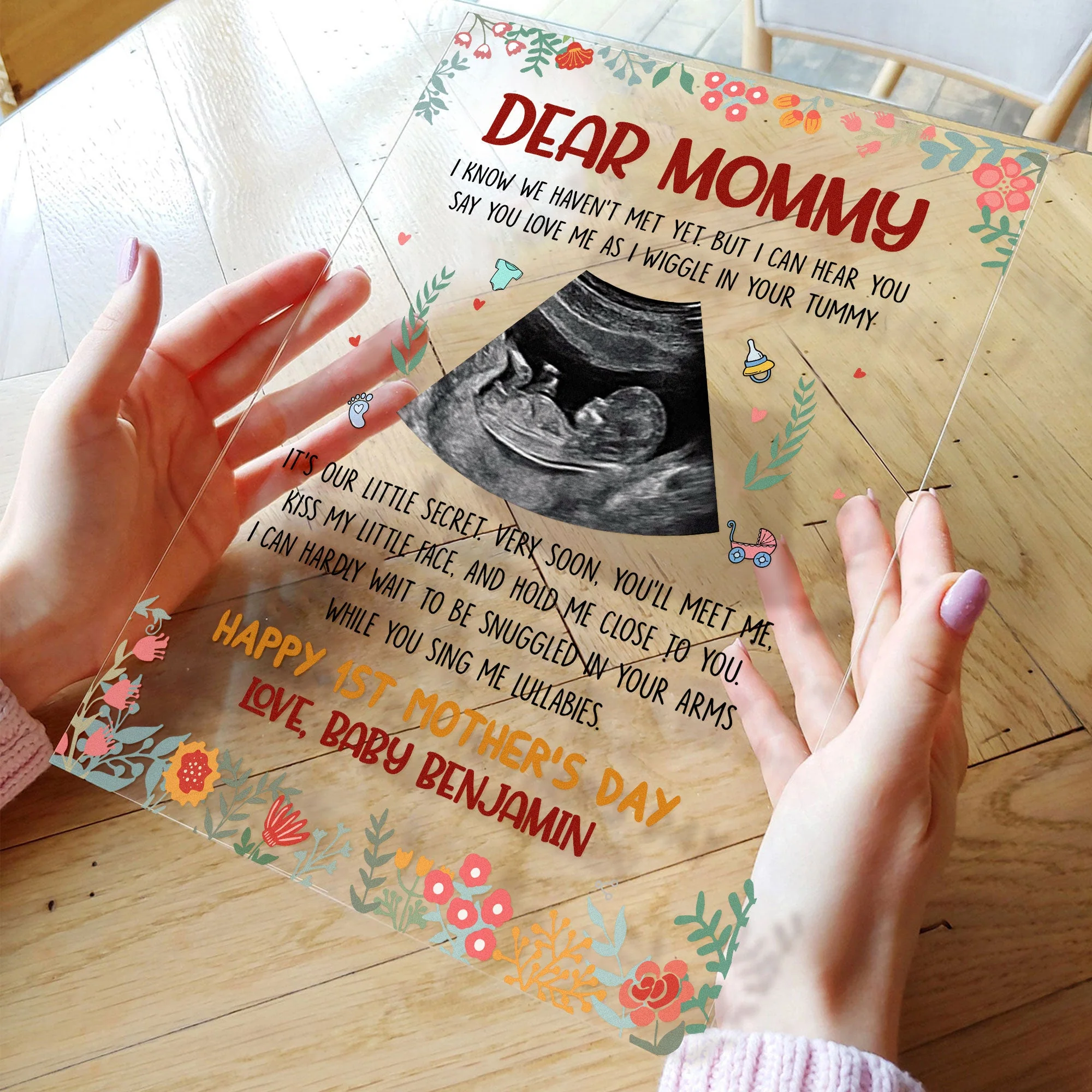 Dear Mommy I Know We Haven't Met Yet - Personalized Acrylic Photo Plaque - Image 3