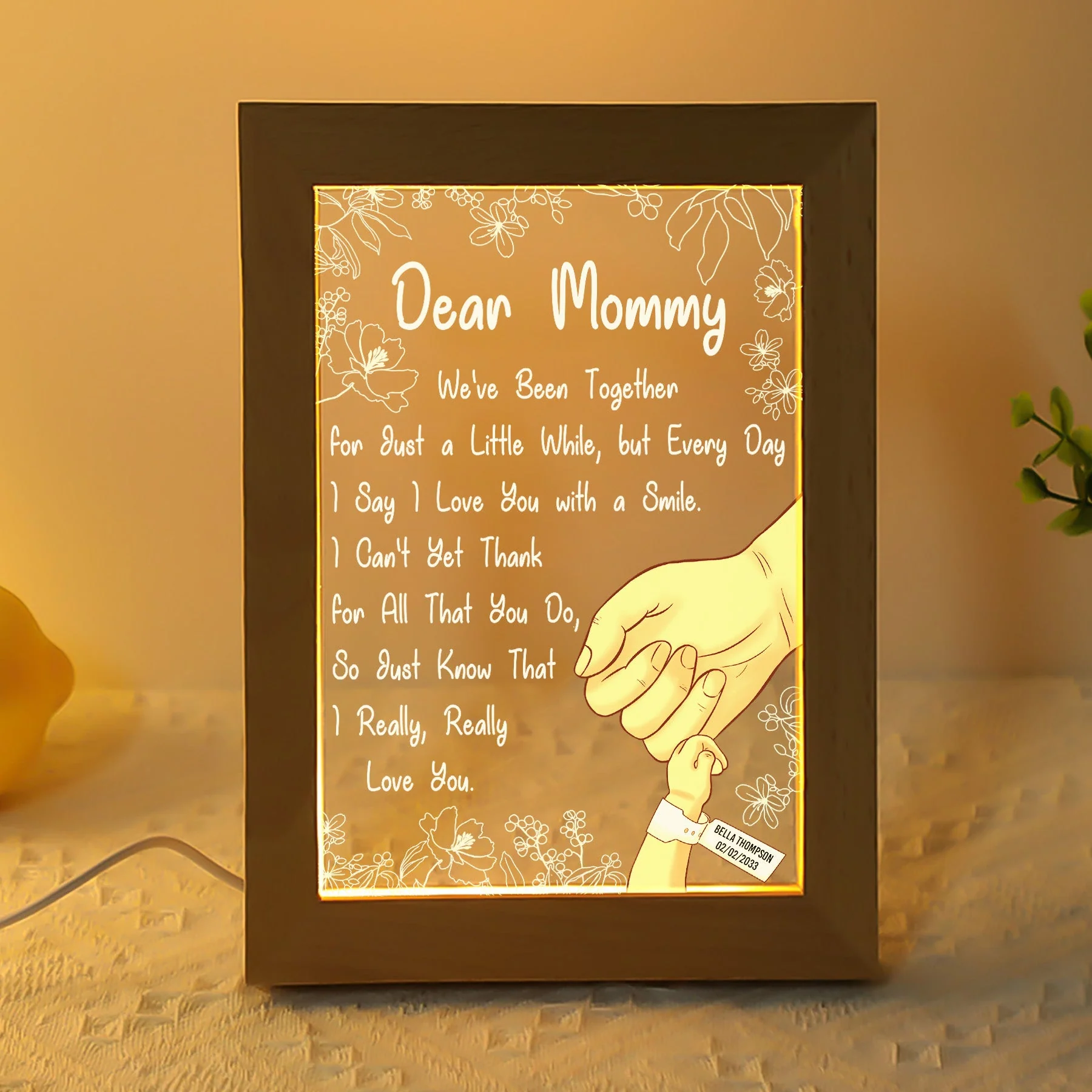 Dear Mommy I Love You From Baby - Personalized Frame Lamp - Image 2