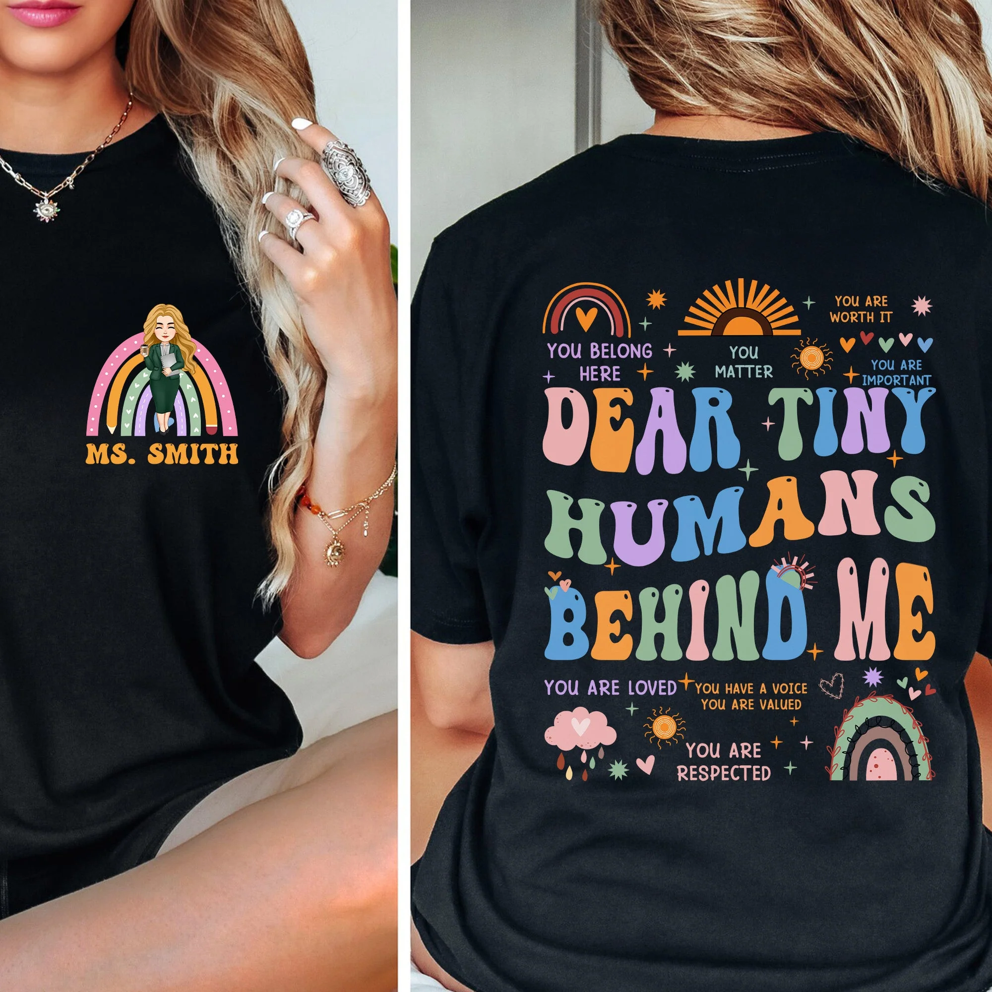 Dear Tiny Humans Behind Me - Personalized Shirt - Image 3