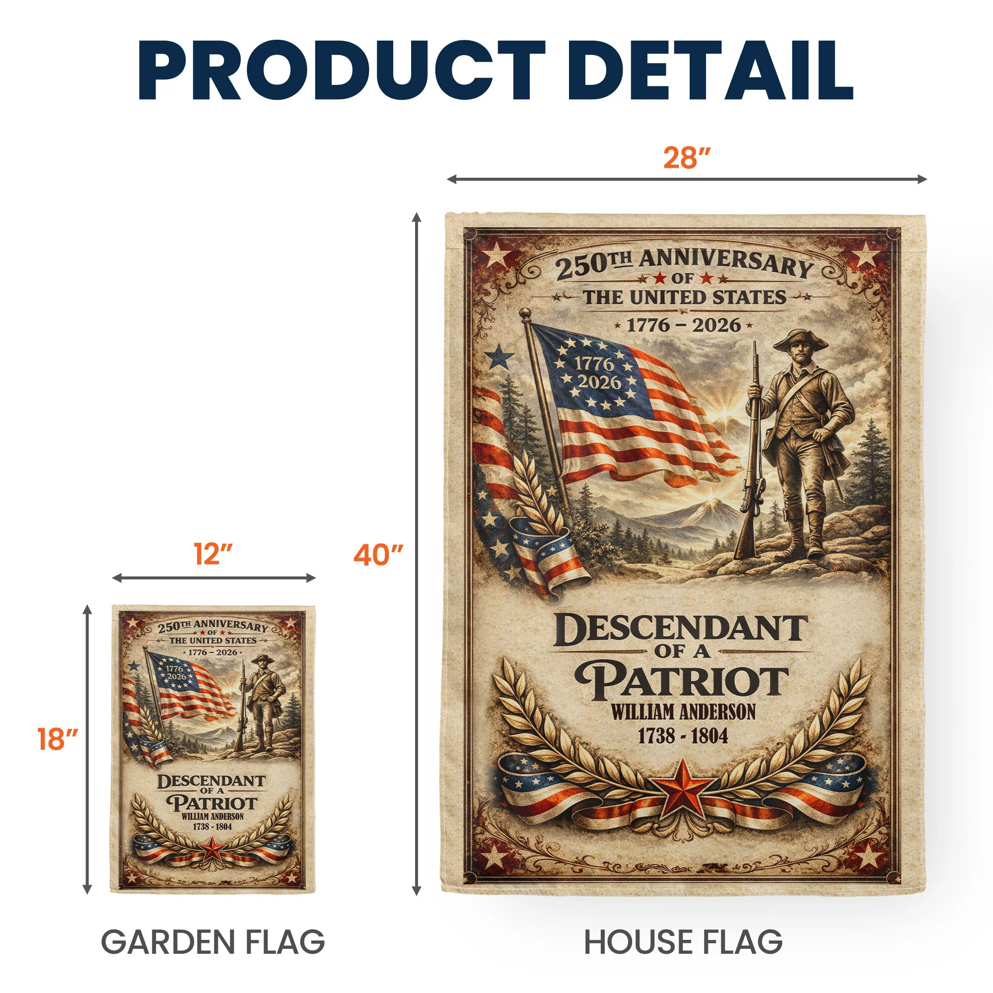 Descendant Of A Patriot - Personalized Flag - Image 5