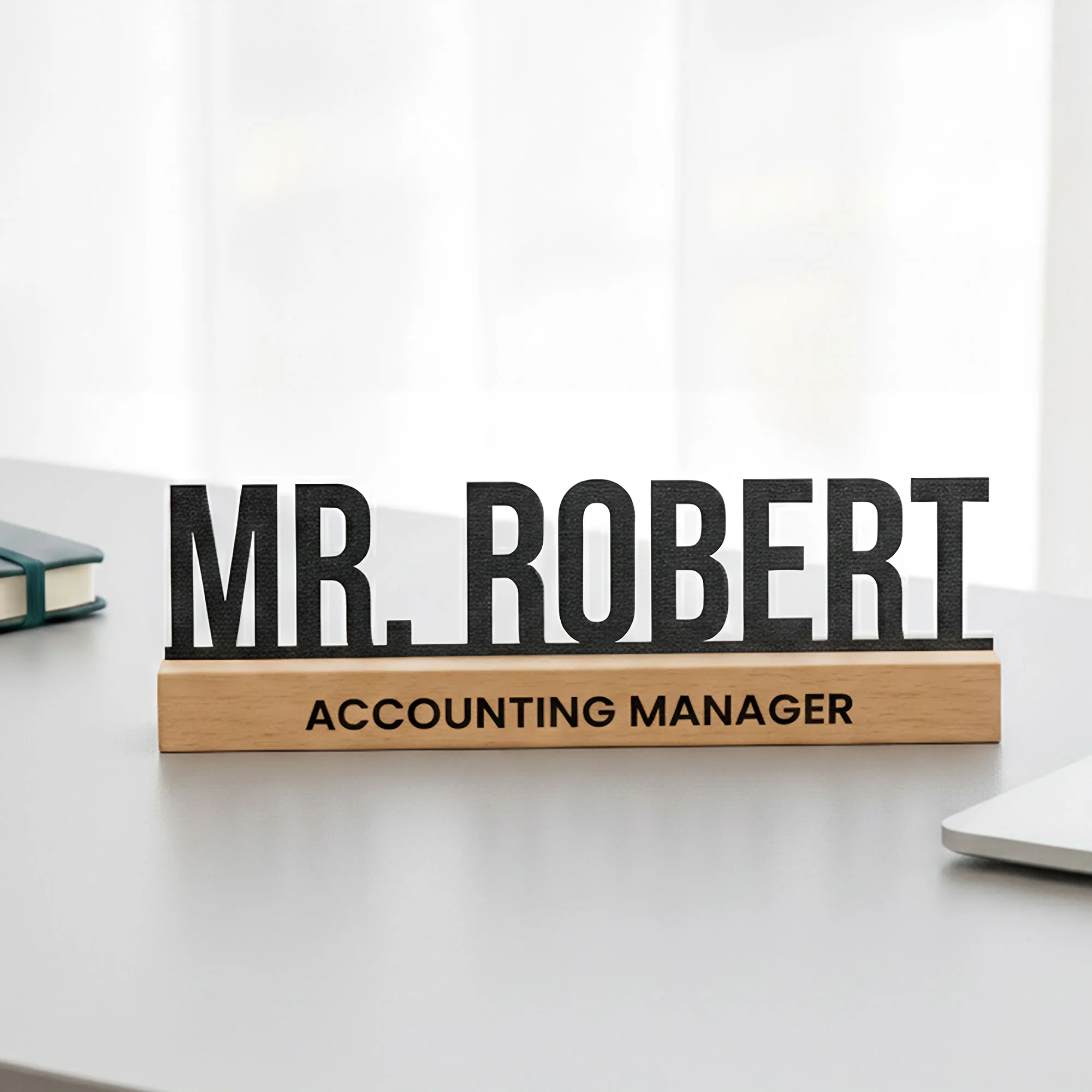Desk Name Plate For Teacher, Principal, Executive, Custom Company Office Gifts - Personalized Metal Desk Name Plate - Image 2