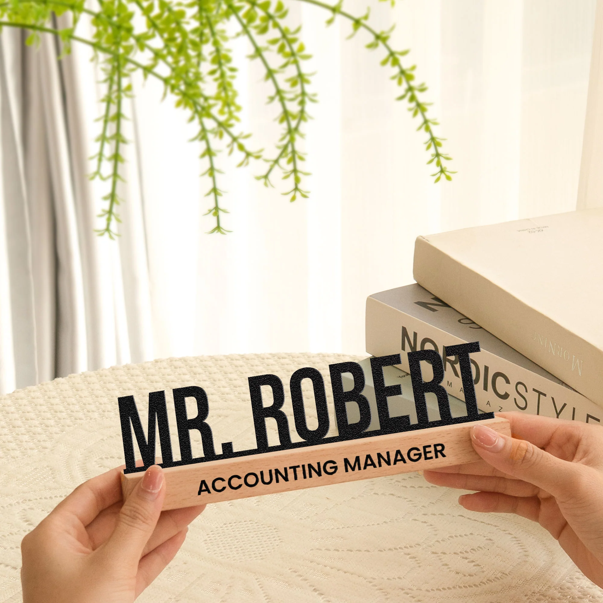 Desk Name Plate For Teacher, Principal, Executive, Custom Company Office Gifts - Personalized Metal Desk Name Plate - Image 5