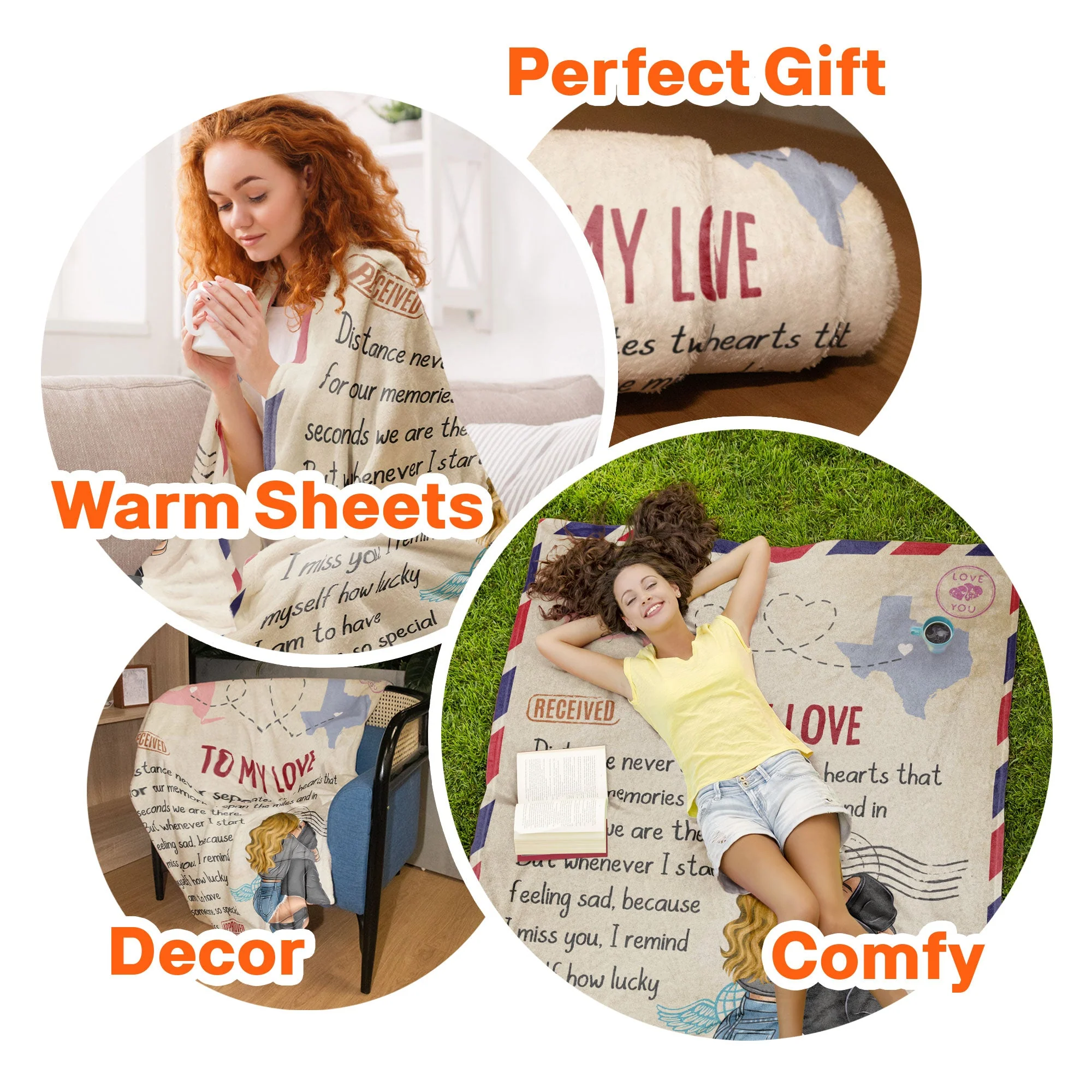 Distance Never Separates Two Hearts - Personalized Blanket - Image 6